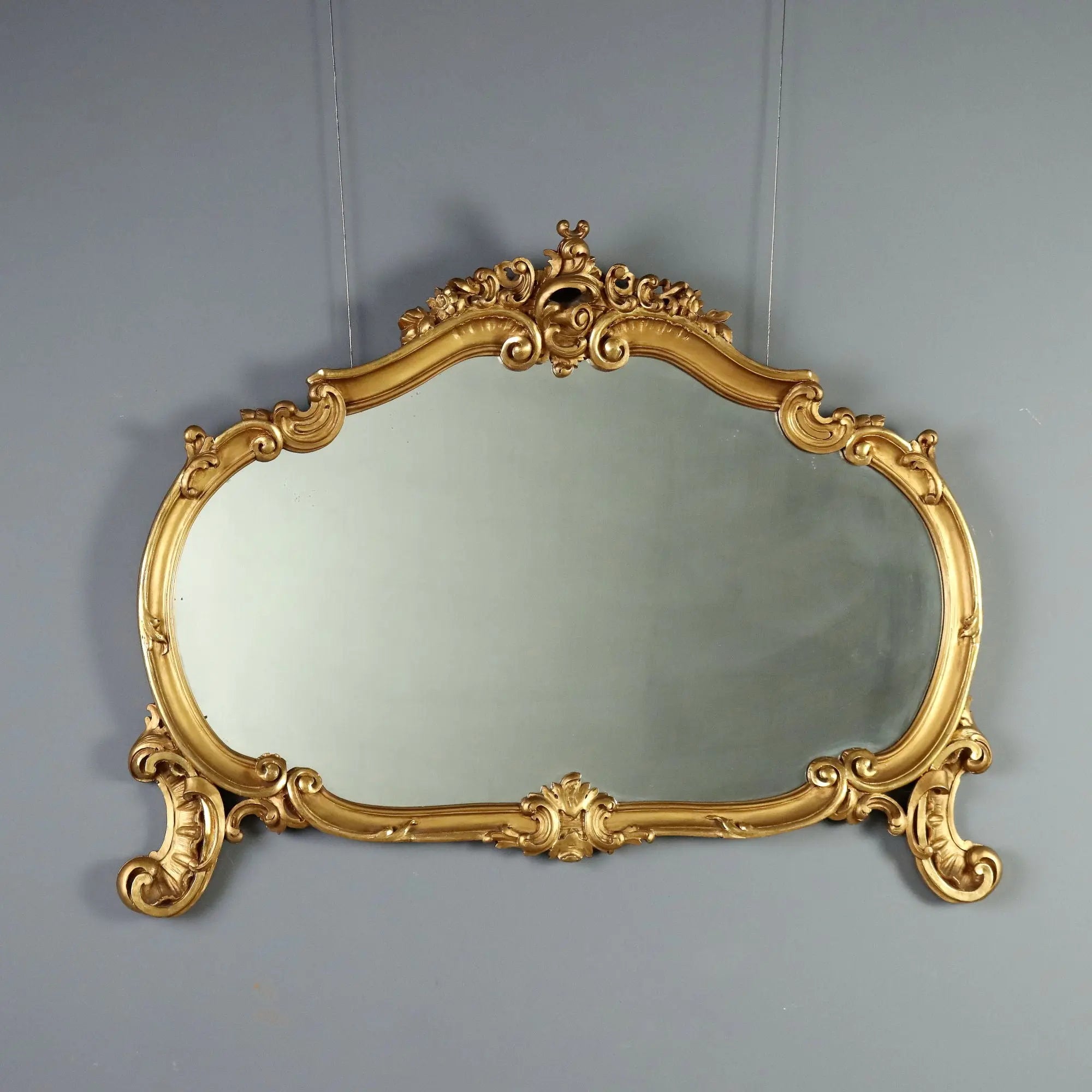 Antique Mirror Carved Gilded Wood Italy XX Century