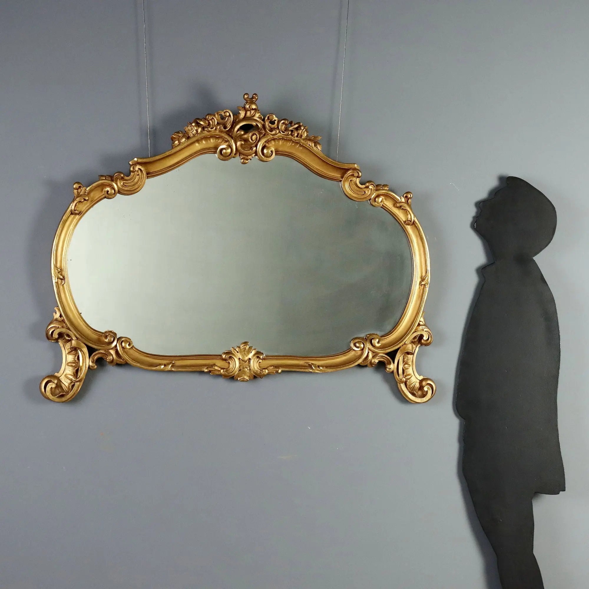Antique Mirror Carved Gilded Wood Italy XX Century