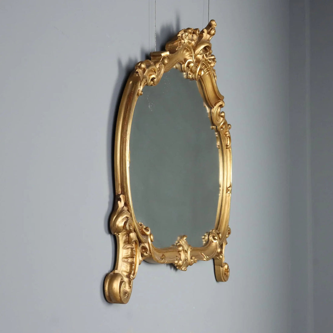 Antique Mirror Carved Gilded Wood Italy XX Century