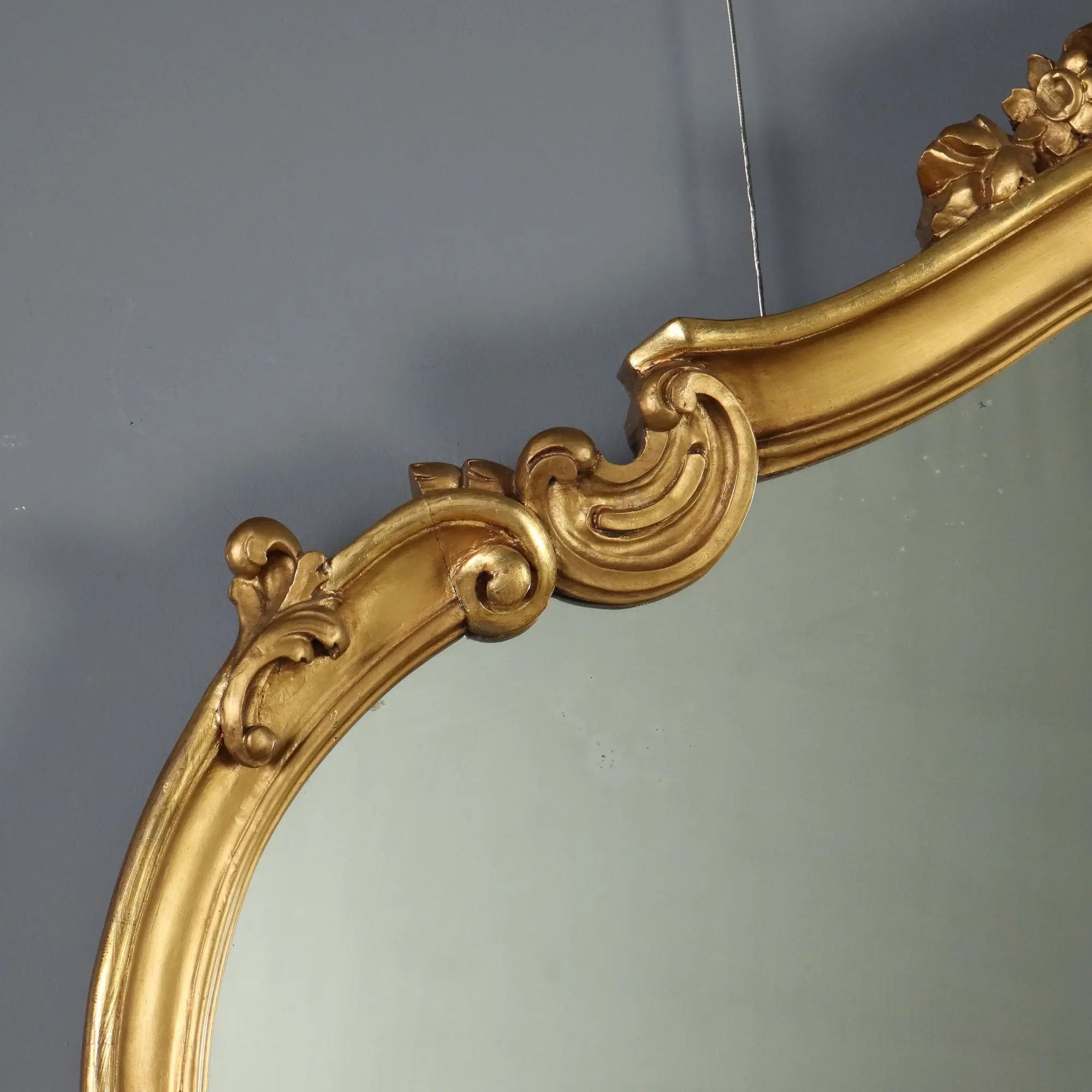 Antique Mirror Carved Gilded Wood Italy XX Century