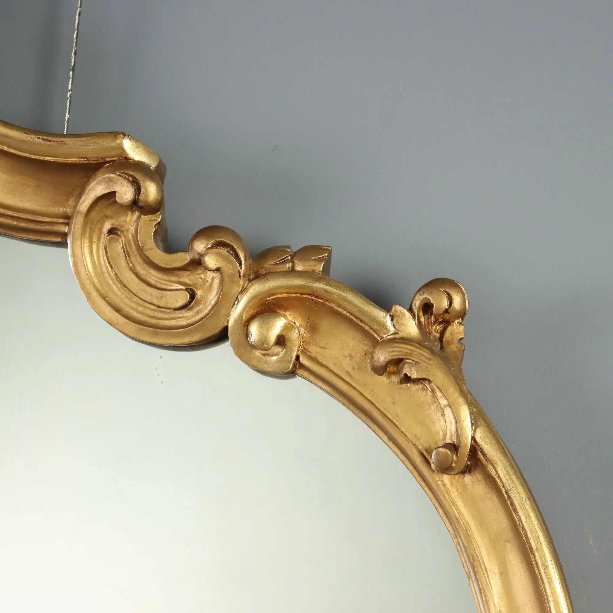 Antique Mirror Carved Gilded Wood Italy XX Century