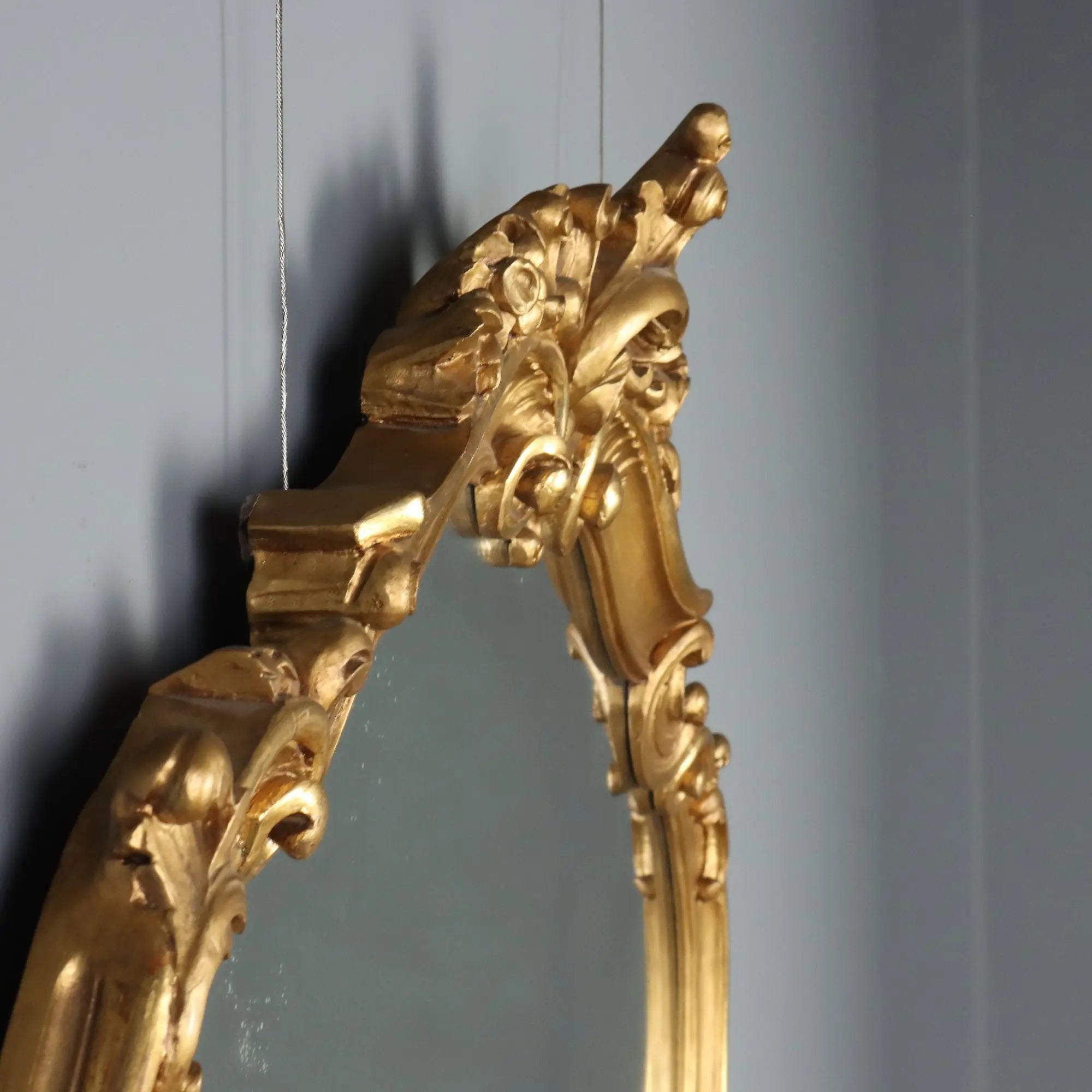 Antique Mirror Carved Gilded Wood Italy XX Century