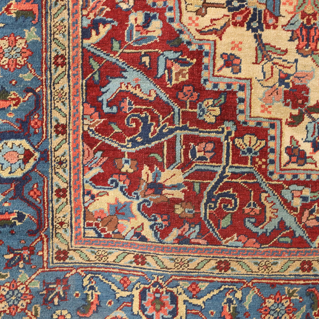 Vintage Heriz Carpet Iran 1940s-50s Furnishing Cotton Wool Big Knot - 115x79 In | Antiques  Carpets