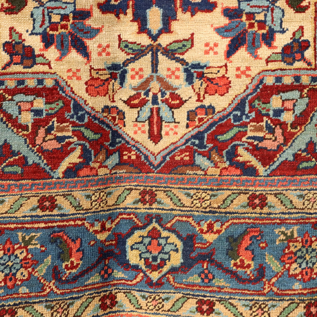 Vintage Heriz Carpet Iran 1940s-50s Furnishing Cotton Wool Big Knot - 115x79 In | Antiques  Carpets