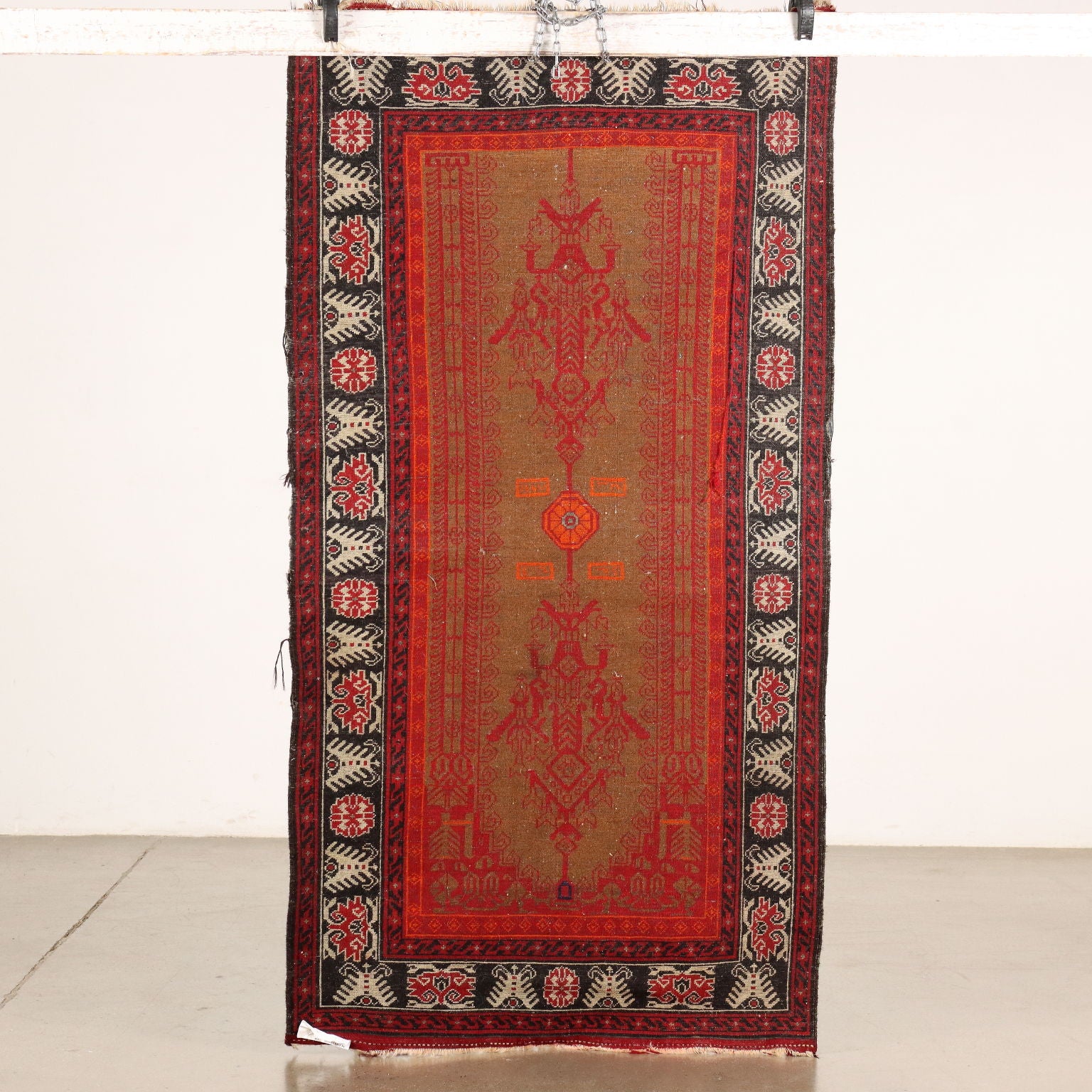 Vintage Beluchi Carpet Iran Cotton Wool Fine Knot Handmade - 71x37 In | Antiques  Carpets