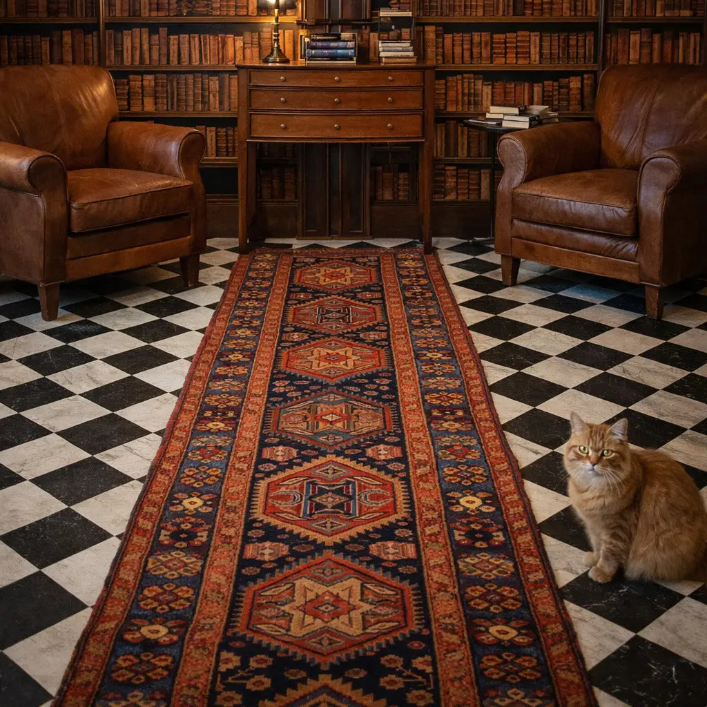 Ancient Sarab Carpet  Wool Thin Knot Handmade Furnishing - 532 x 110 cm | Antiques | Carpets