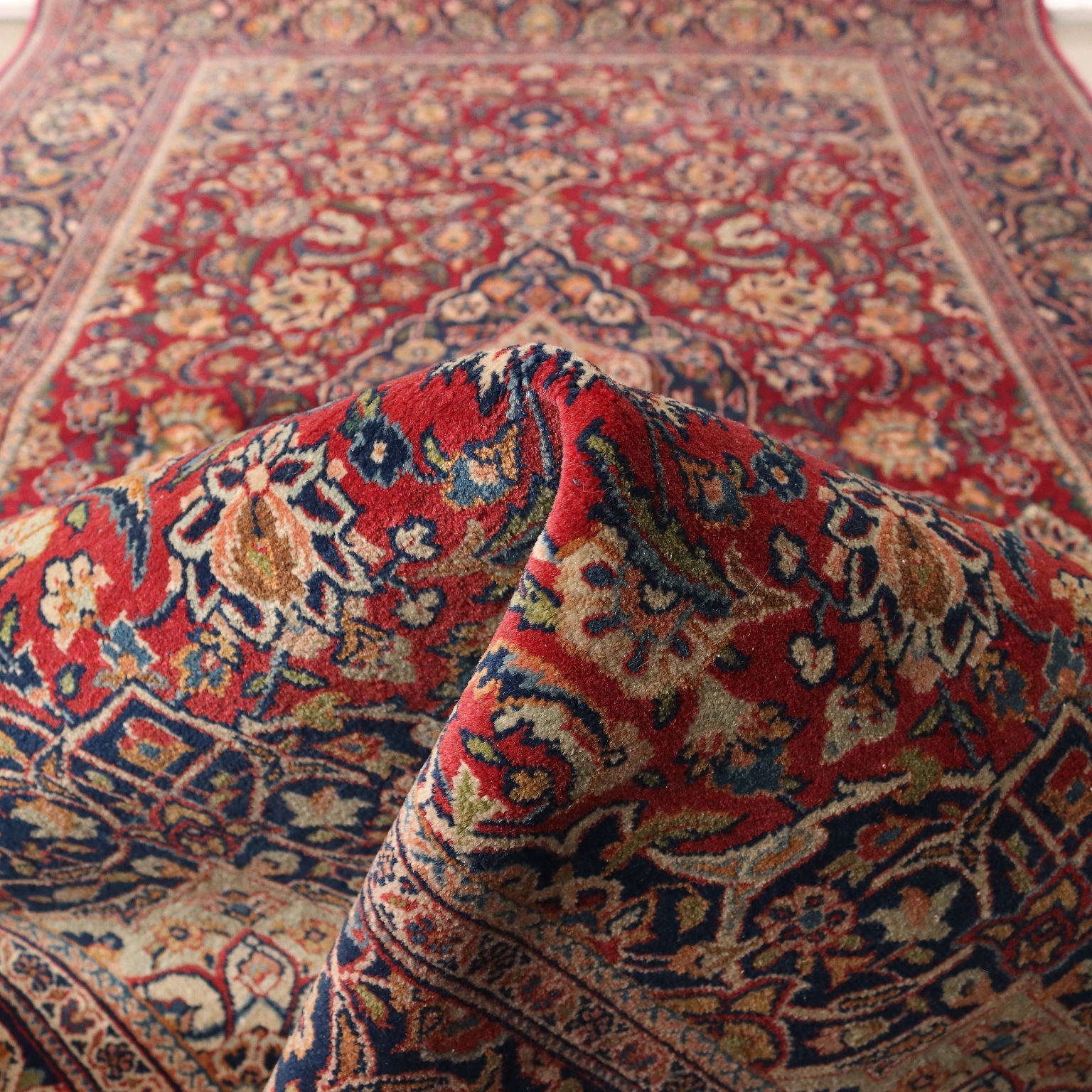 Ancient Keschan Carpet Iran Cotton Wool Thin Knot Handmade | Antiques  Carpets