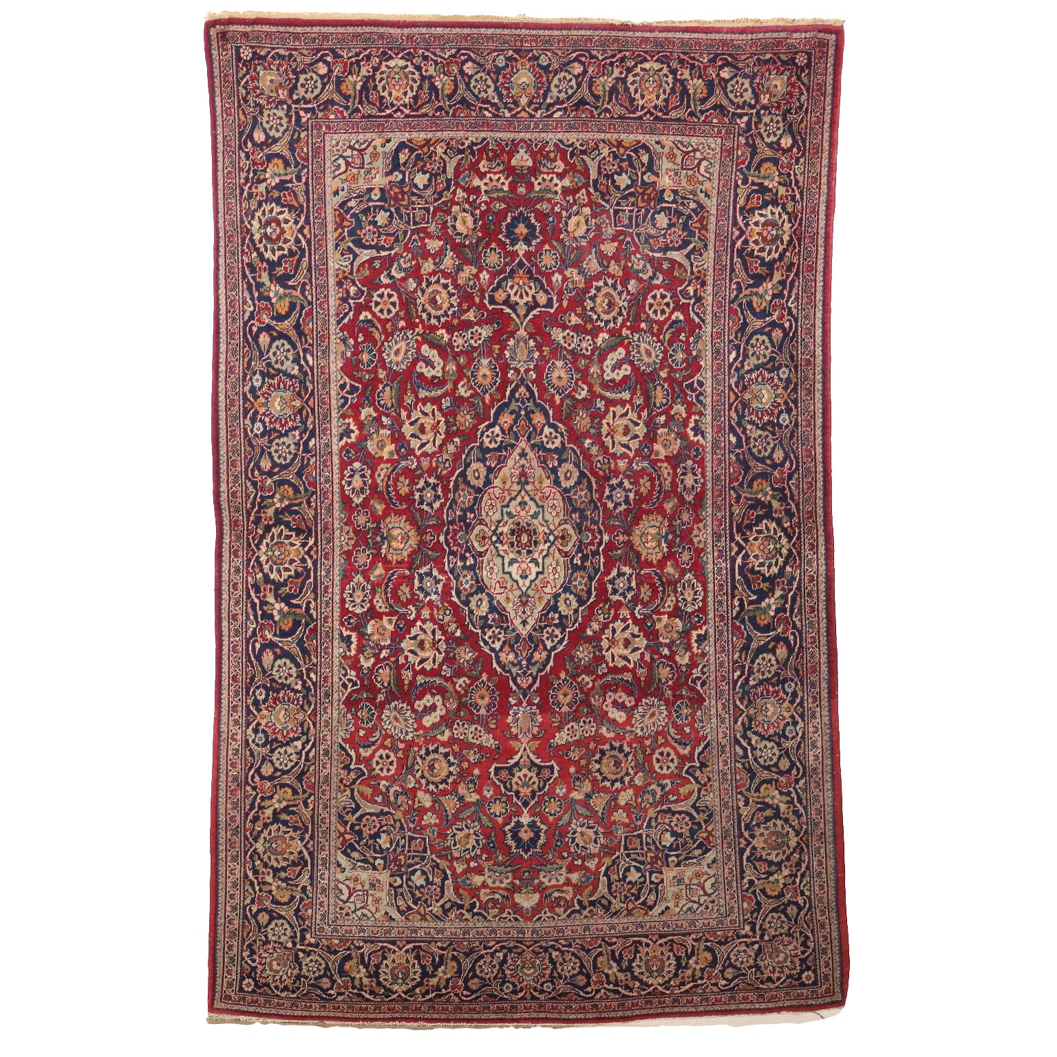 Ancient Keschan Carpet Iran Cotton Wool Thin Knot Handmade | Antiques  Carpets
