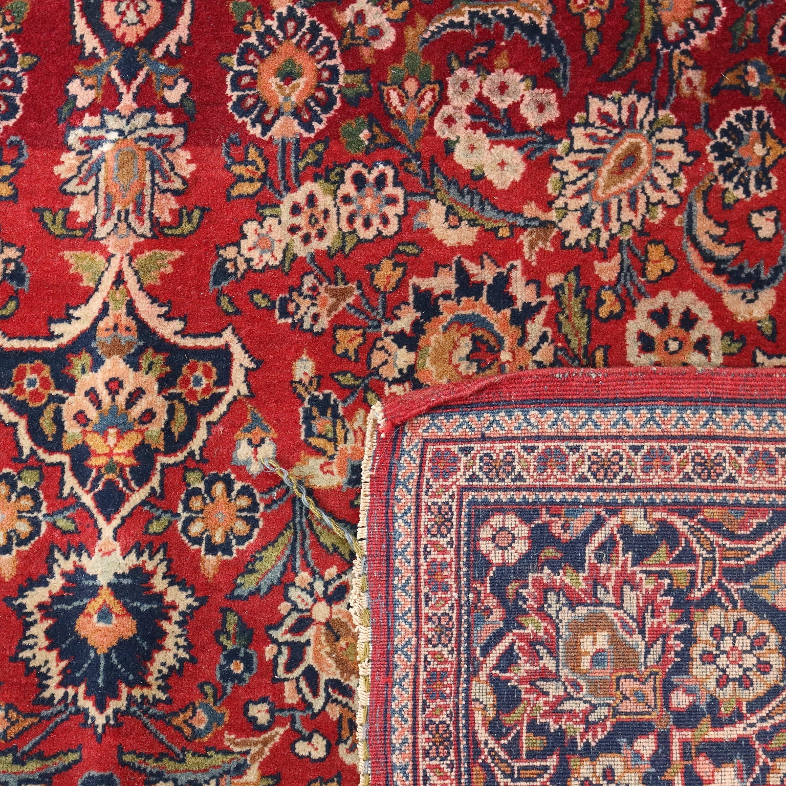 Ancient Keschan Carpet Iran Cotton Wool Thin Knot Handmade | Antiques  Carpets