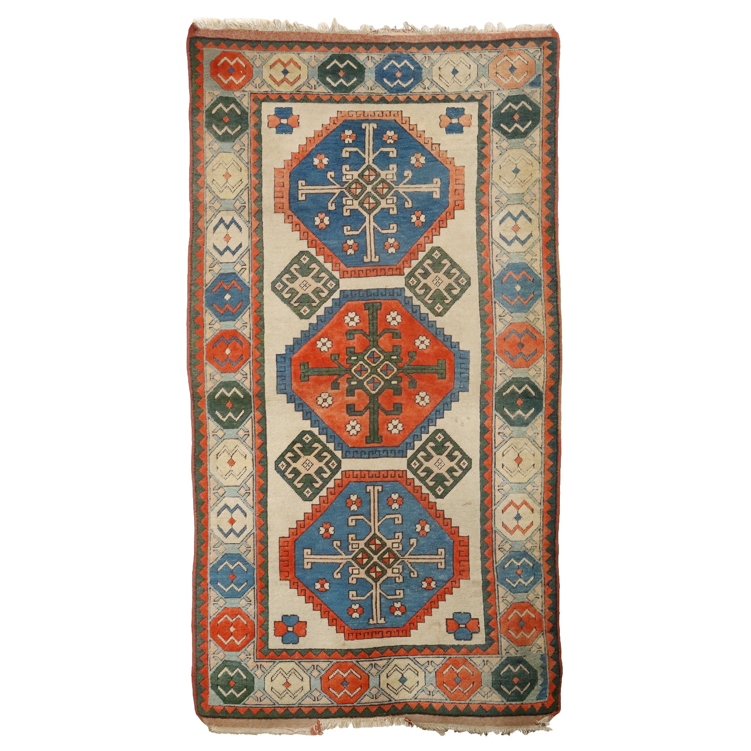 Ancient Kars Carpet Turkey Wool Heavy Knot Handmade - 93 x 51 In | Antiques  Carpets