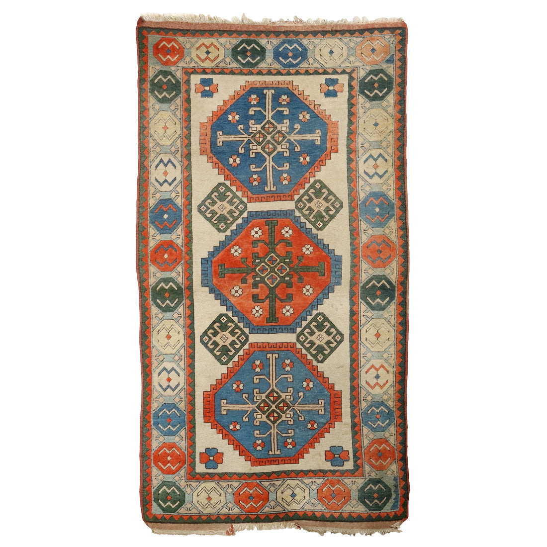 Ancient Kars Carpet Turkey Wool Heavy Knot Handmade - 93 x 51 In | Antiques  Carpets