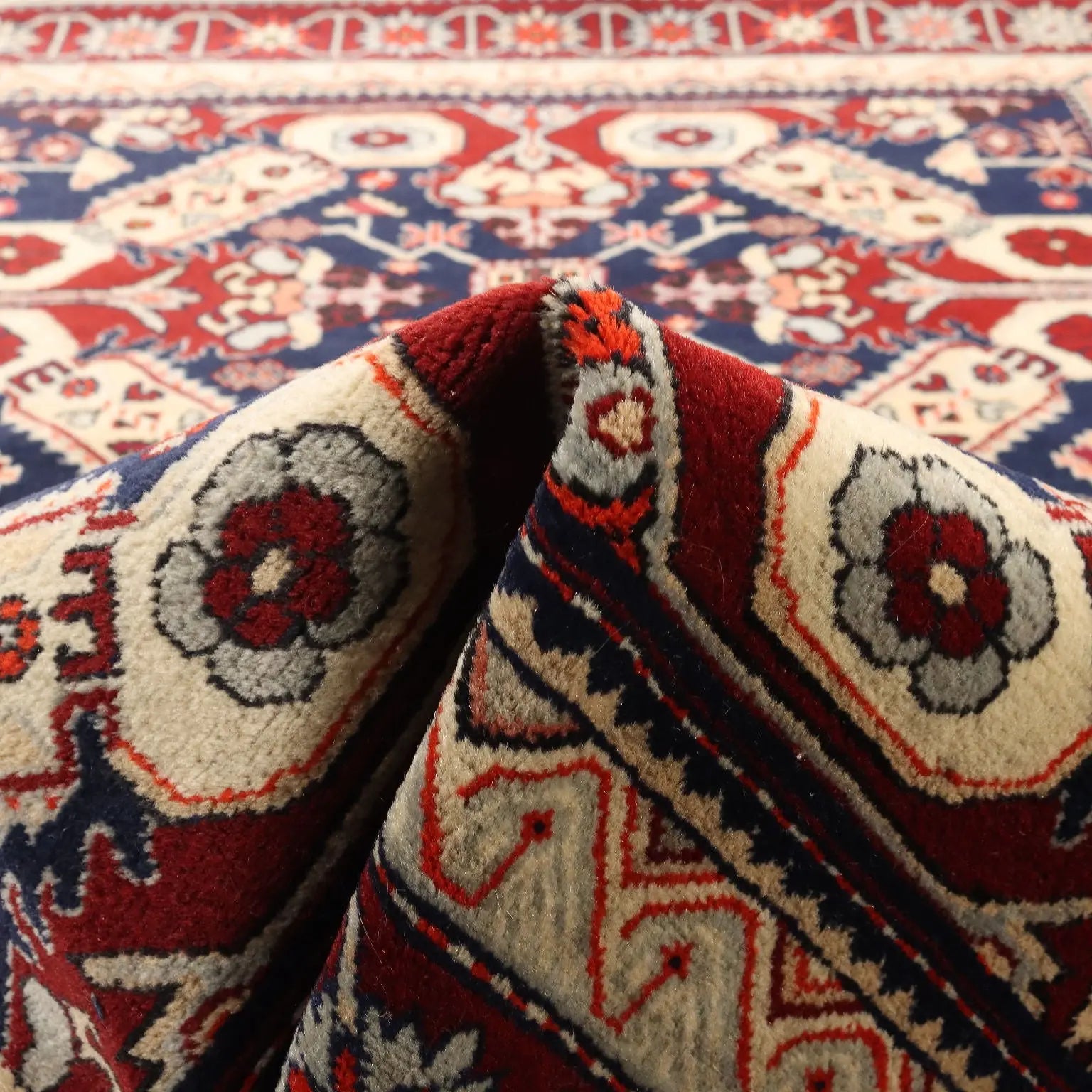 Ancient Ardebil Meskin Carpet Iran Wool Heavy Knot Handmade - 64x48 In | Antiques | Carpets