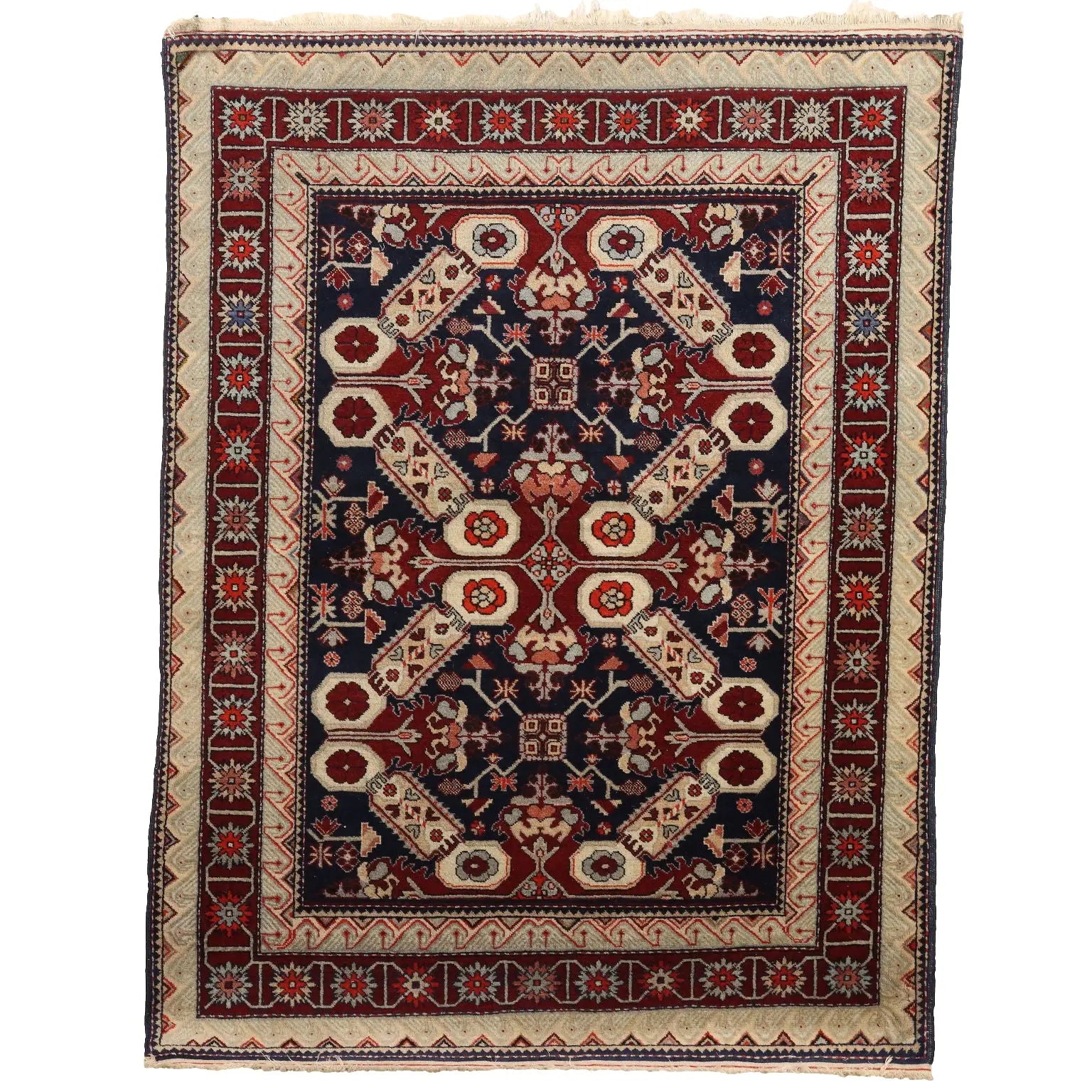 Ancient Ardebil Meskin Carpet Iran Wool Heavy Knot Handmade - 64x48 In | Antiques | Carpets