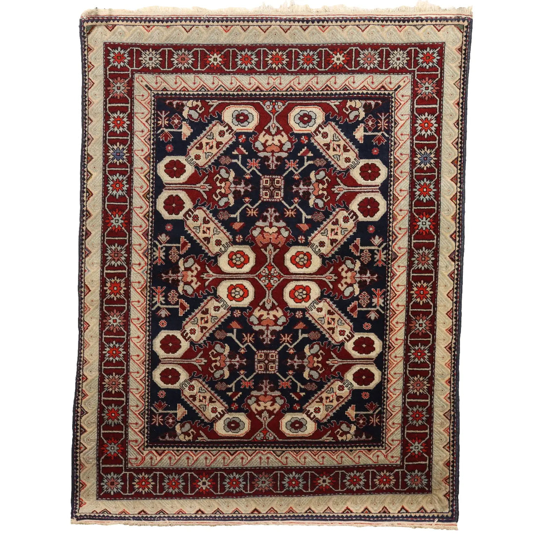 Ancient Ardebil Meskin Carpet Iran Wool Heavy Knot Handmade - 64x48 In | Antiques | Carpets