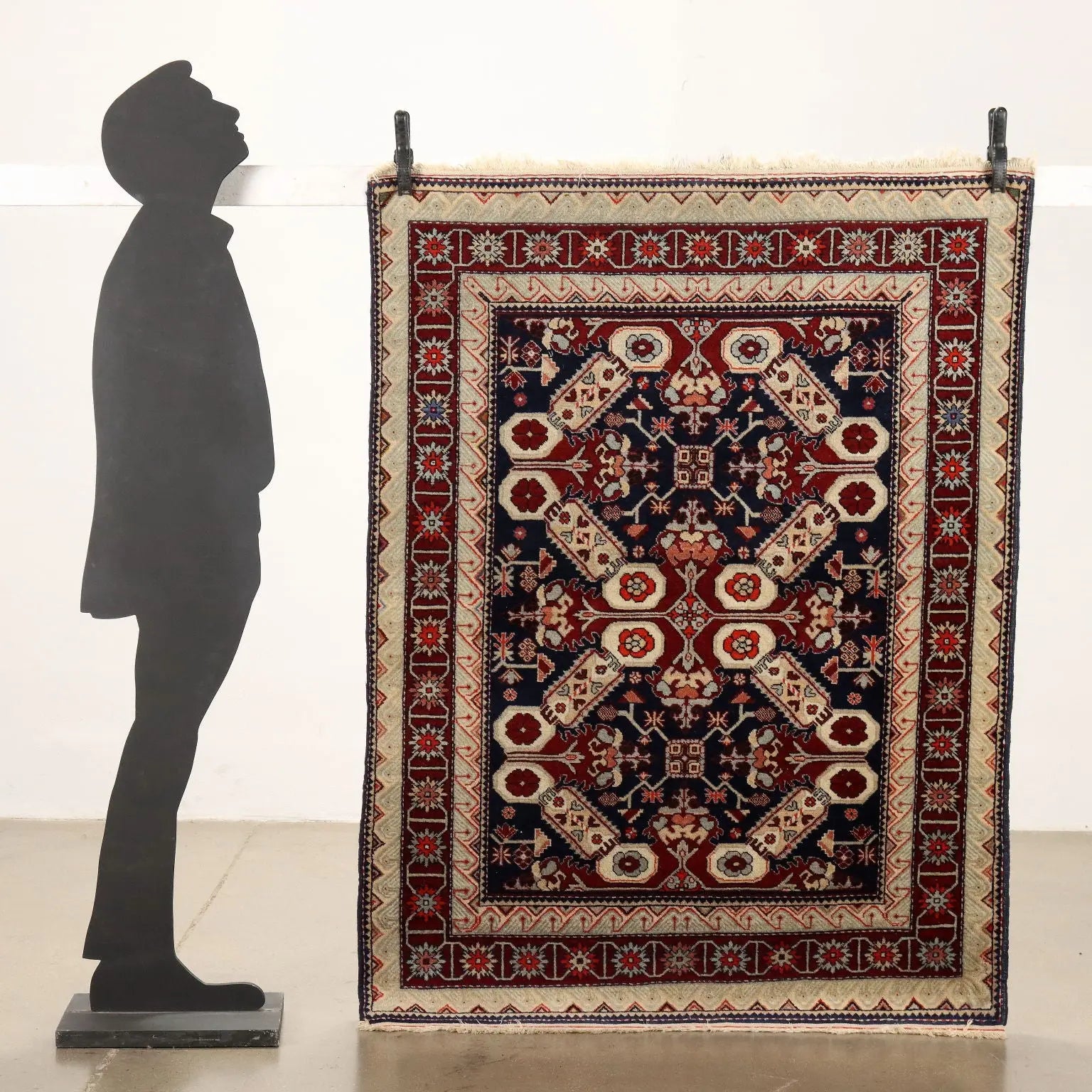 Ancient Ardebil Meskin Carpet Iran Wool Heavy Knot Handmade - 64x48 In | Antiques | Carpets