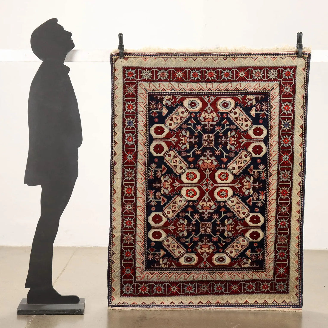 Ancient Ardebil Meskin Carpet Iran Wool Heavy Knot Handmade - 64x48 In | Antiques | Carpets