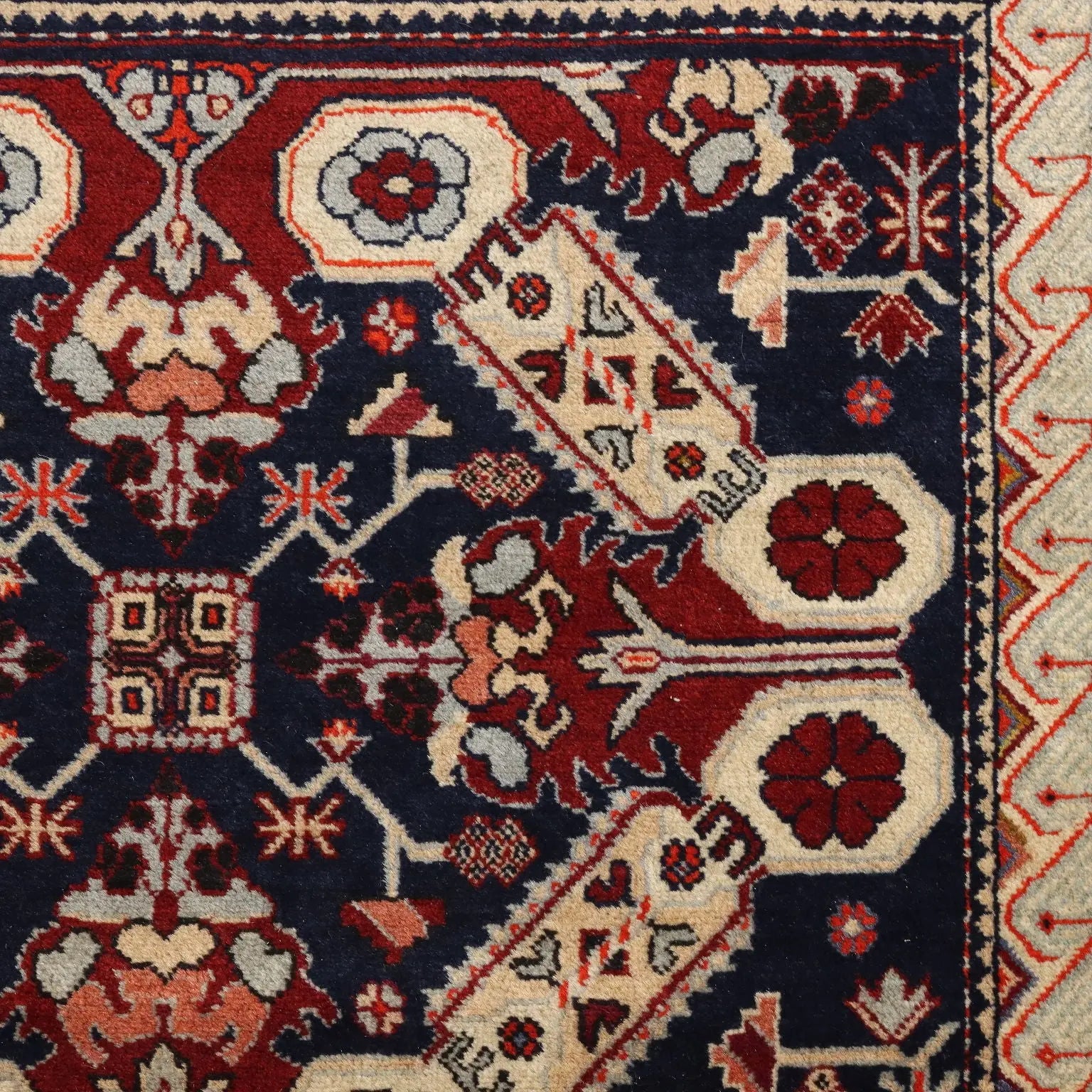 Ancient Ardebil Meskin Carpet Iran Wool Heavy Knot Handmade - 64x48 In | Antiques | Carpets