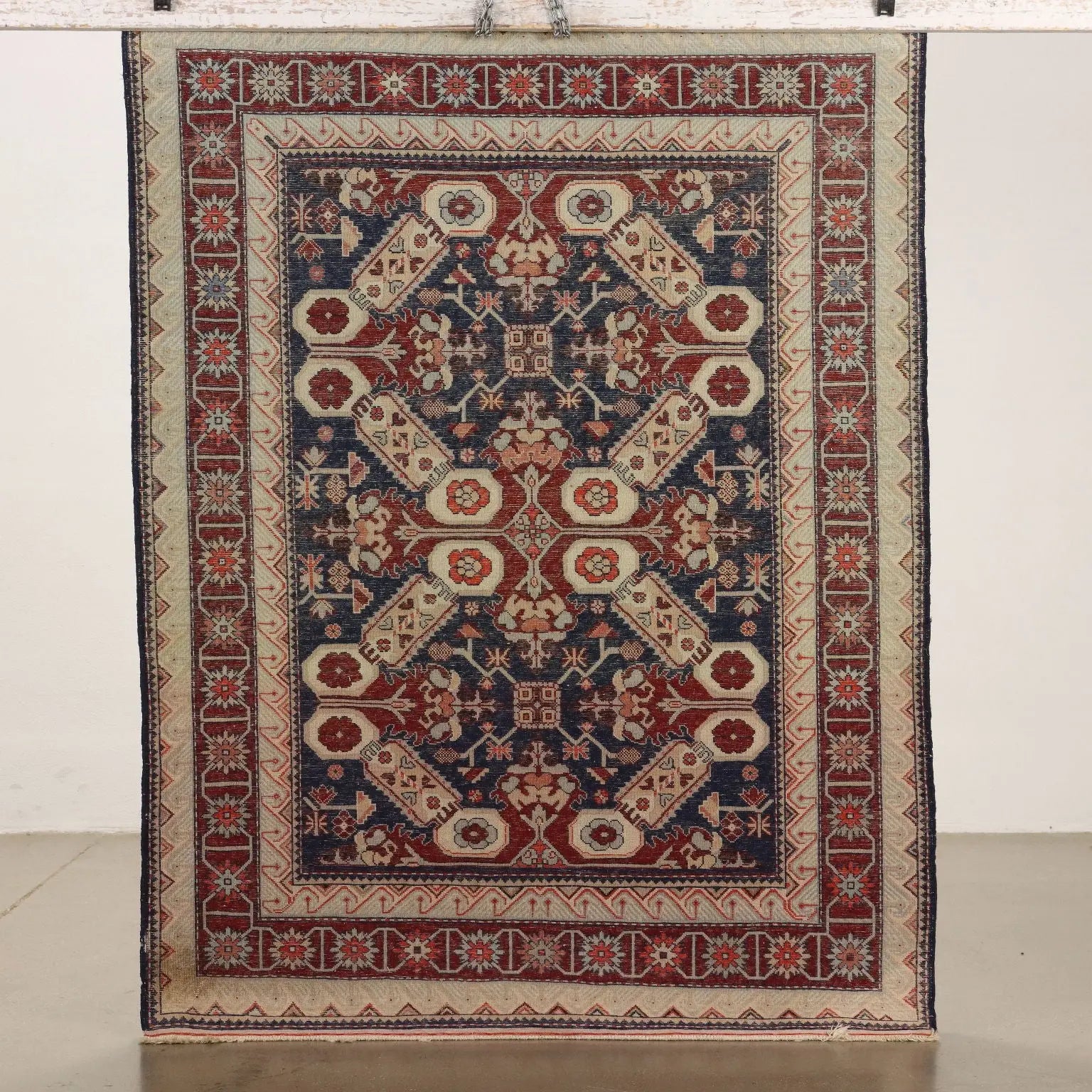 Ancient Ardebil Meskin Carpet Iran Wool Heavy Knot Handmade - 64x48 In | Antiques | Carpets