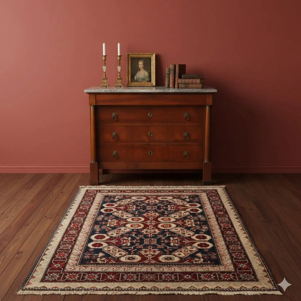 Ancient Ardebil Meskin Carpet Iran Wool Heavy Knot Handmade - 64x48 In | Antiques | Carpets