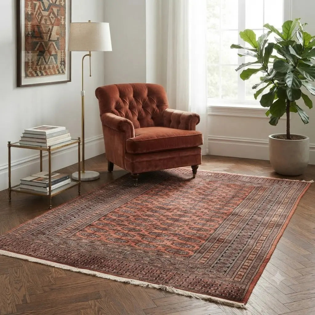 Bukhara Rug in Cotton and Wool 180x121 cm
