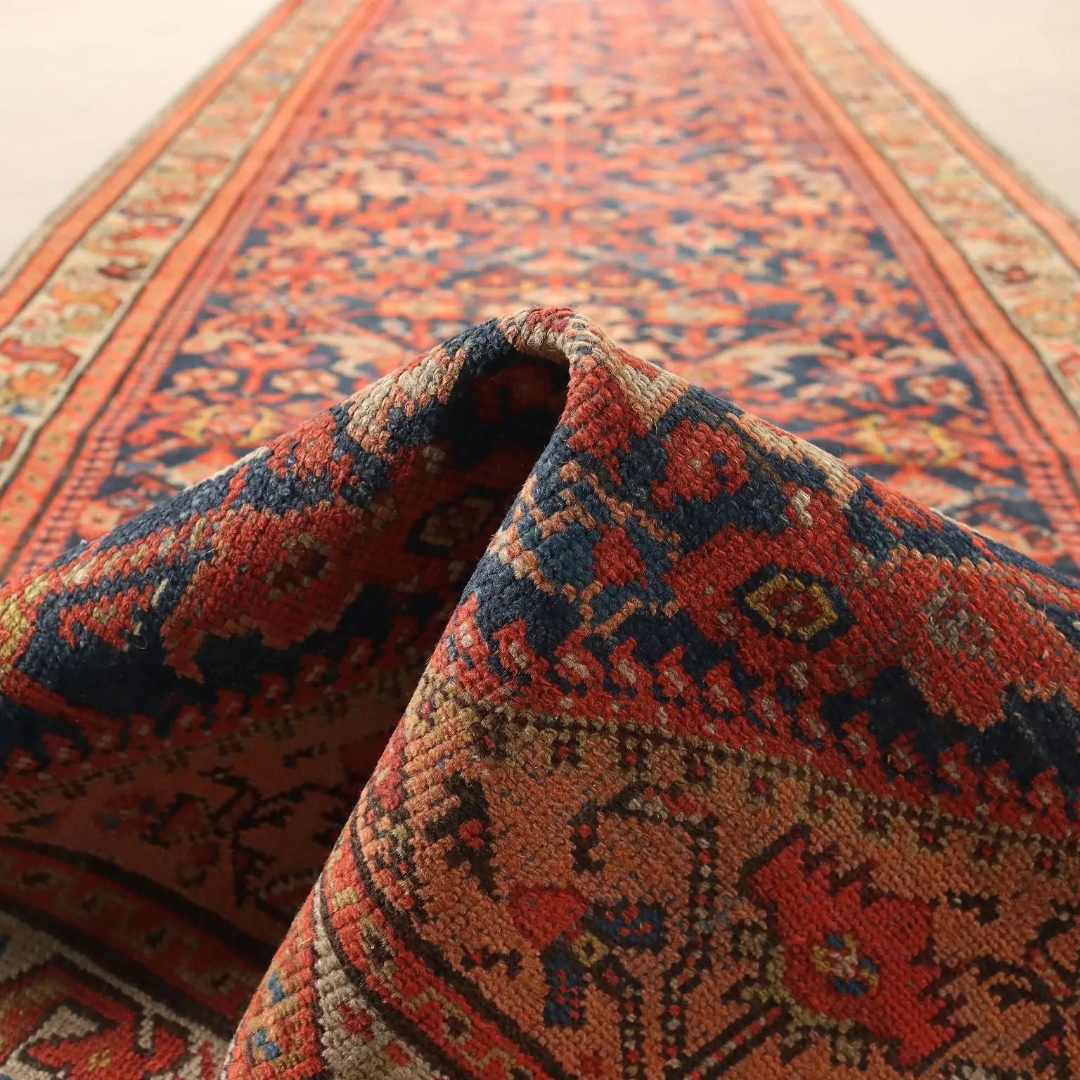 Antique Malayer Carpet Cotton Wool Thin Knot  158 x 38 In - 158 x 38 In | Antiques | Carpets