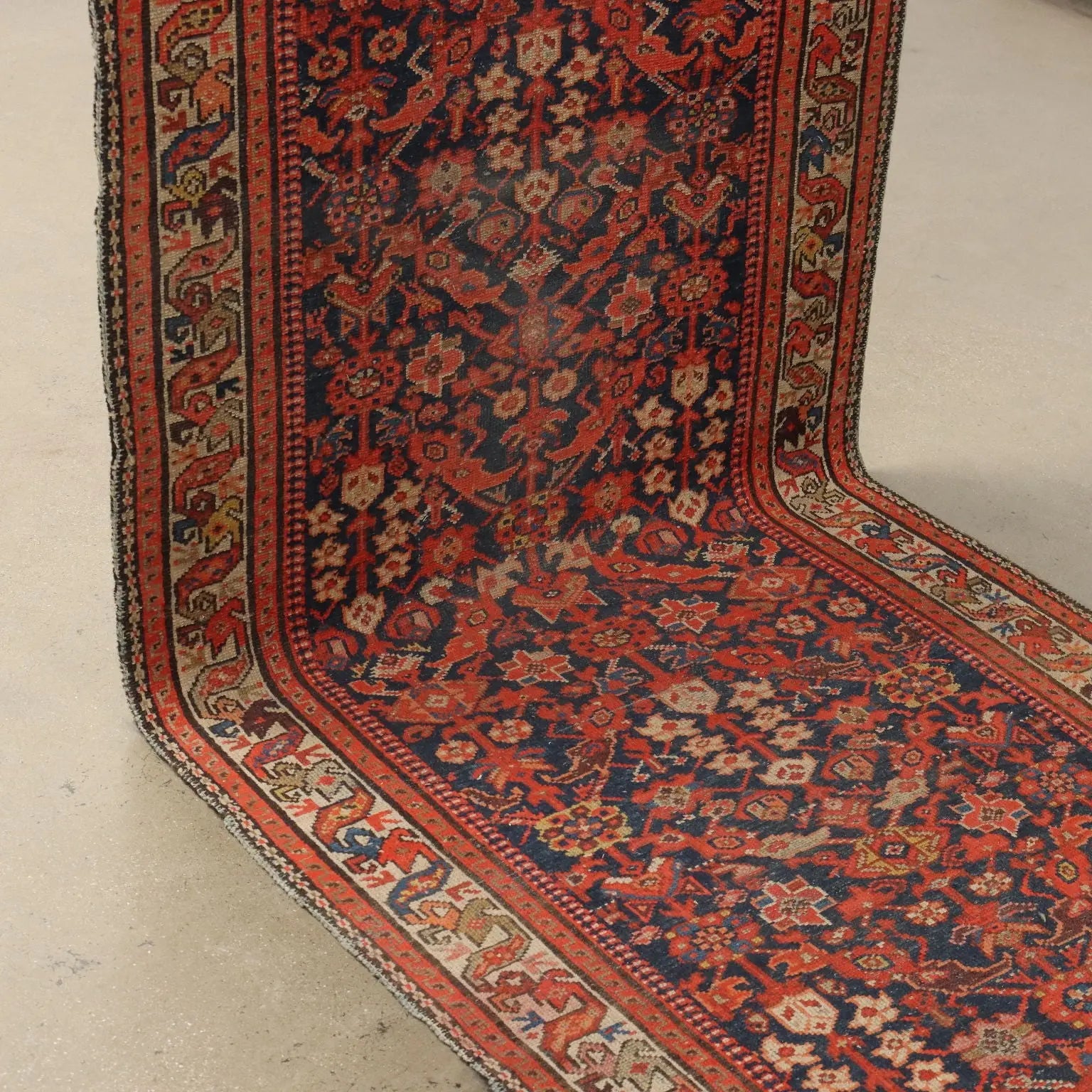 Antique Malayer Carpet Cotton Wool Thin Knot  158 x 38 In - 158 x 38 In | Antiques | Carpets
