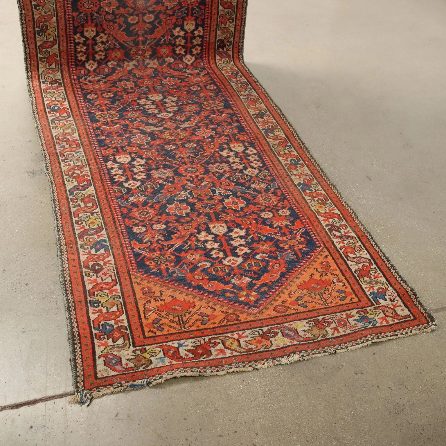 Antique Malayer Carpet Cotton Wool Thin Knot  158 x 38 In - 158 x 38 In | Antiques | Carpets