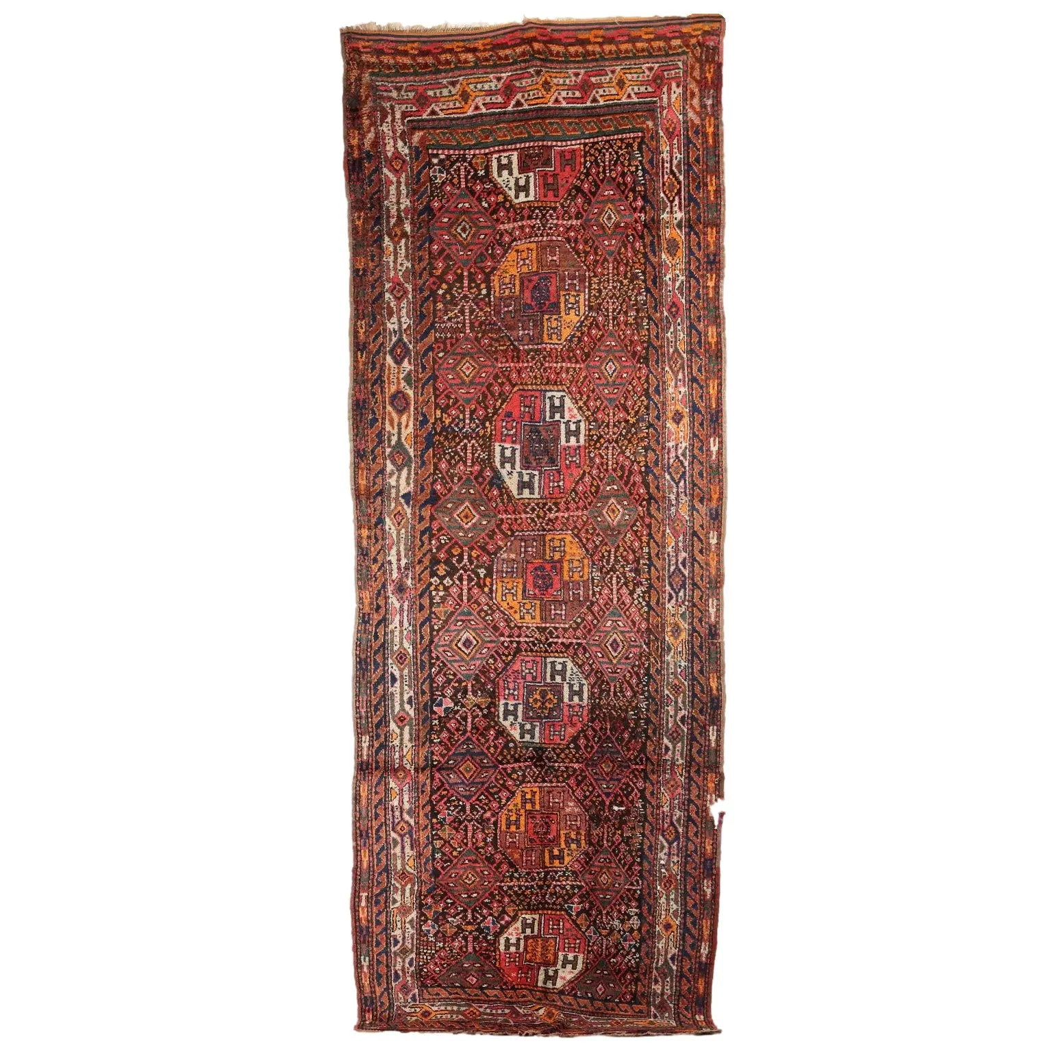 Antique Kazak Carpet Wool Heavy Knot Turkey 149 x 55 In - 149 x 55 In | Antiques | Carpets