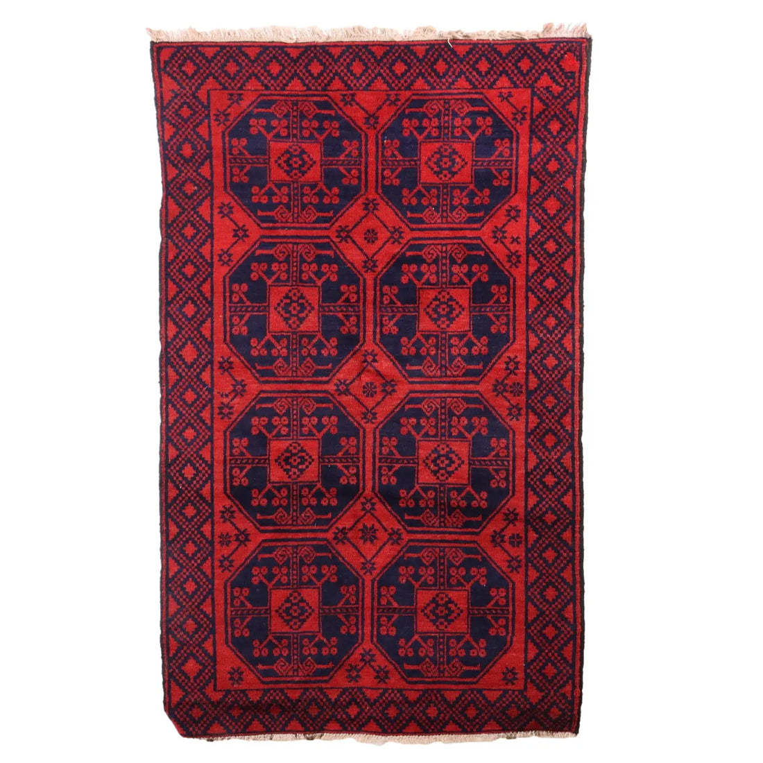 Antique Asian Bukhara Carpet Wool Heavy Knot 74 x 44 In - 74 x 44 In | Antiques | Carpets