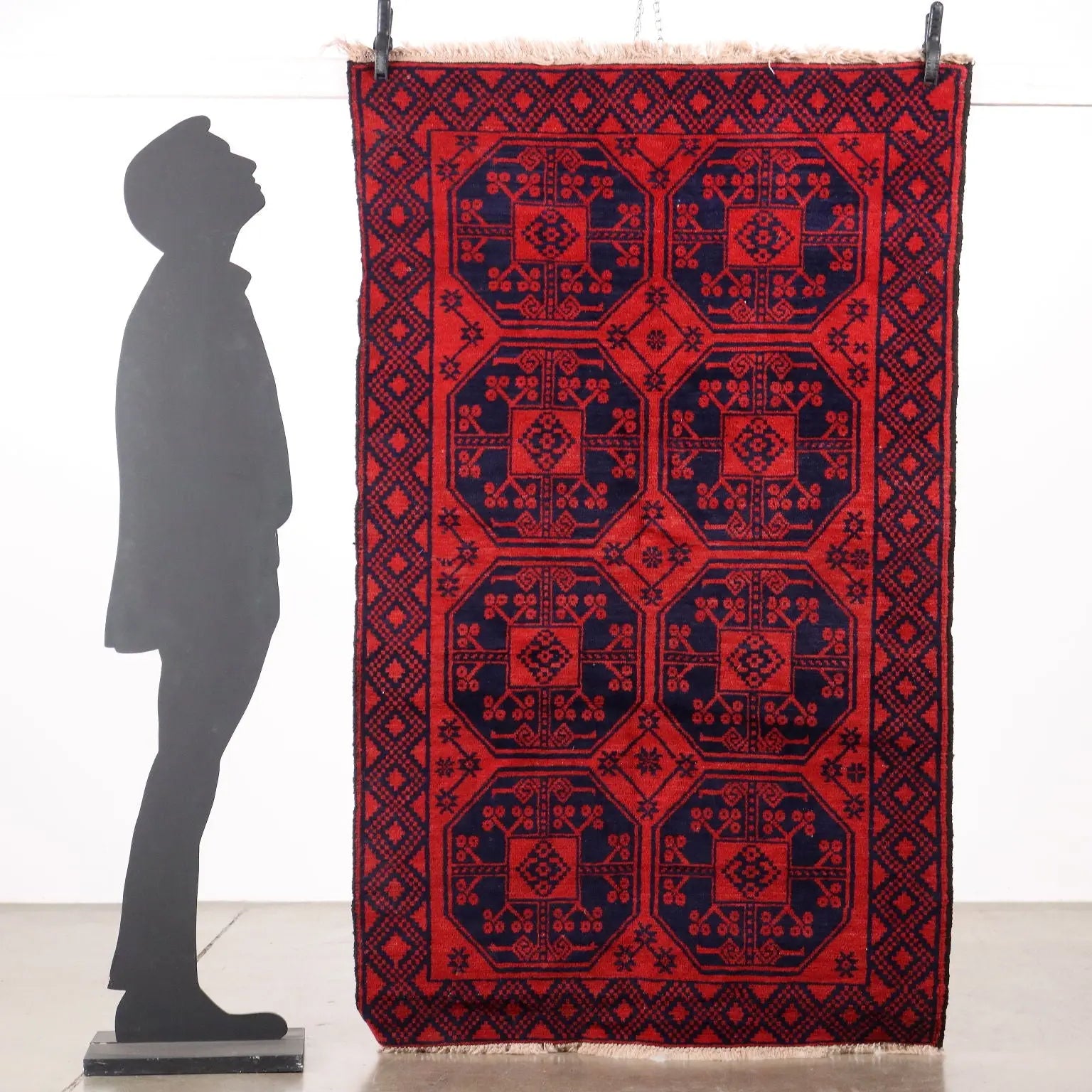 Antique Asian Bukhara Carpet Wool Heavy Knot 74 x 44 In - 74 x 44 In | Antiques | Carpets