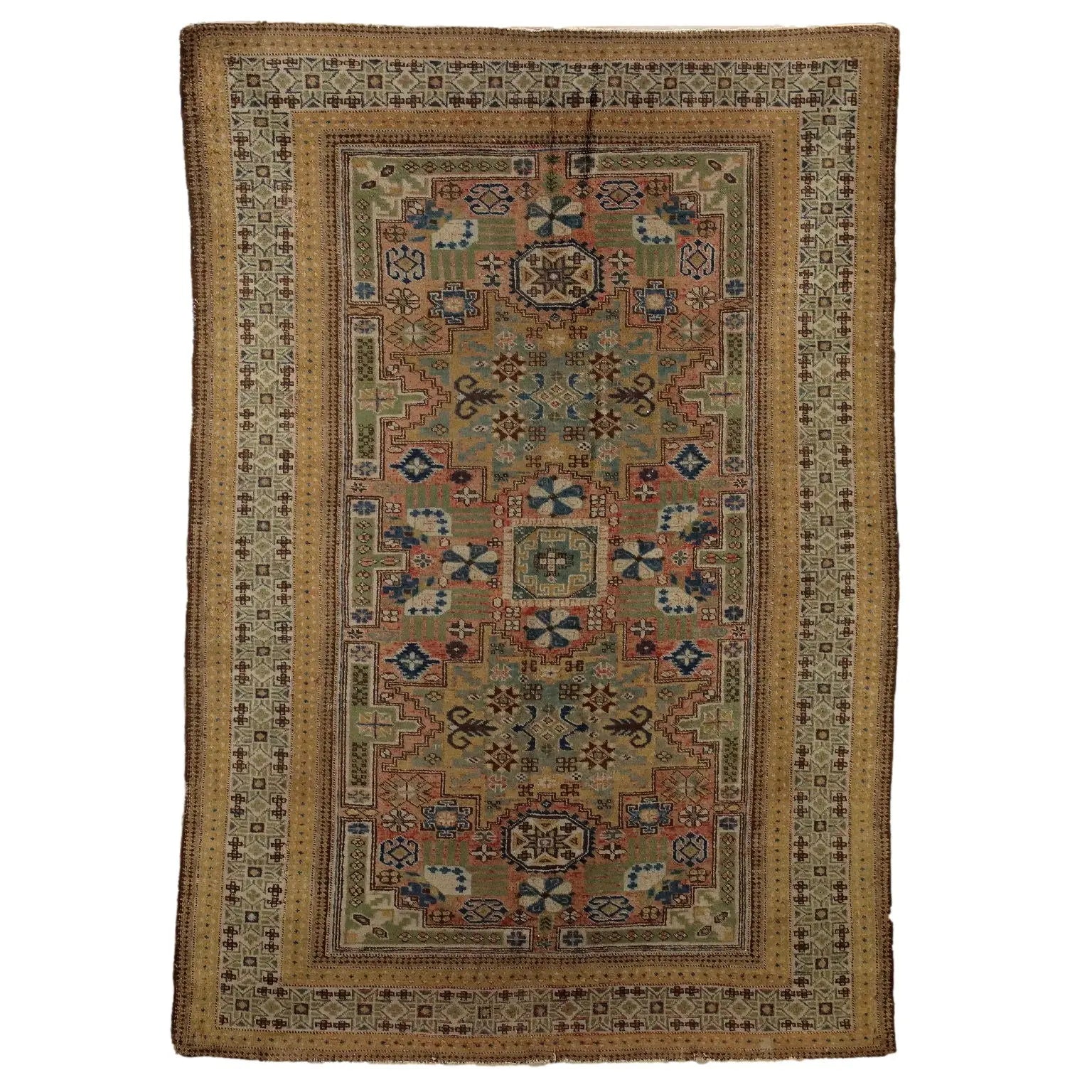 Antique Asian Carpet Cotton Wool Thin Knot 77 x 54 In - 77 x 54 In | Antiques  Carpets