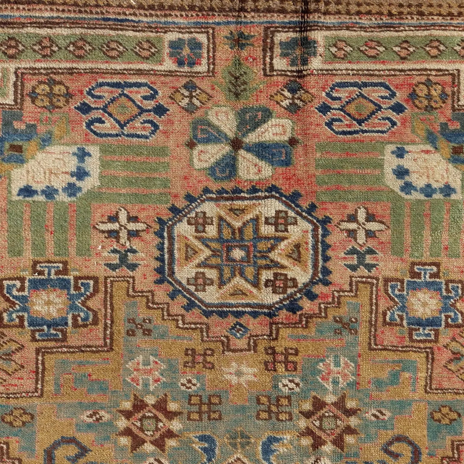 Antique Asian Carpet Cotton Wool Thin Knot 77 x 54 In - 77 x 54 In | Antiques  Carpets