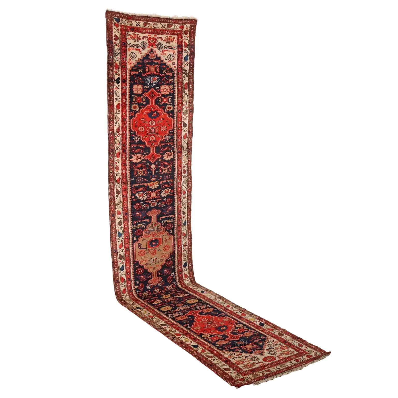 Antique Asian Carpet Cotton Wool Heavy Knot 201 x 39 In - 201 x 39 In | Antiques | Carpets