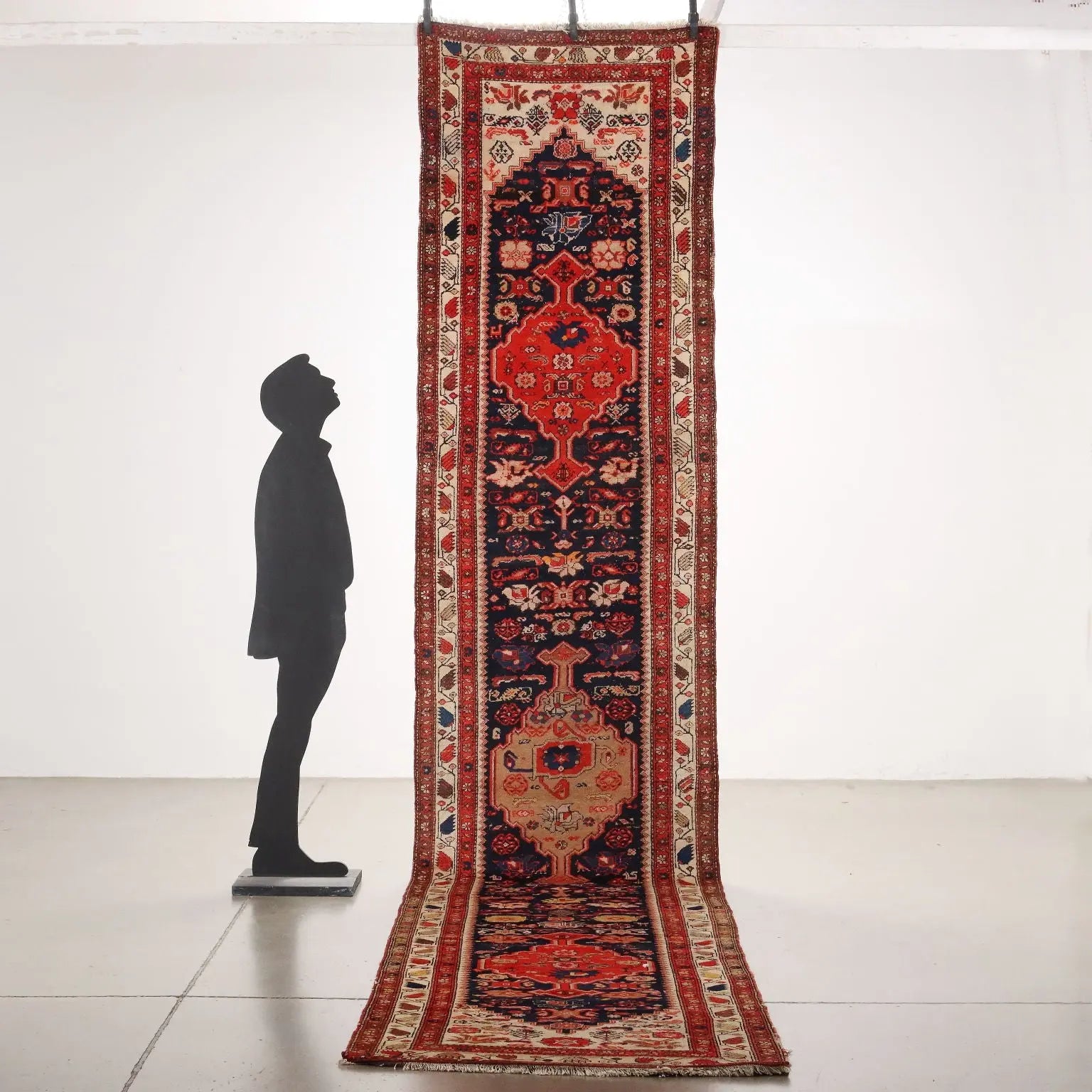 Antique Asian Carpet Cotton Wool Heavy Knot 201 x 39 In - 201 x 39 In | Antiques | Carpets