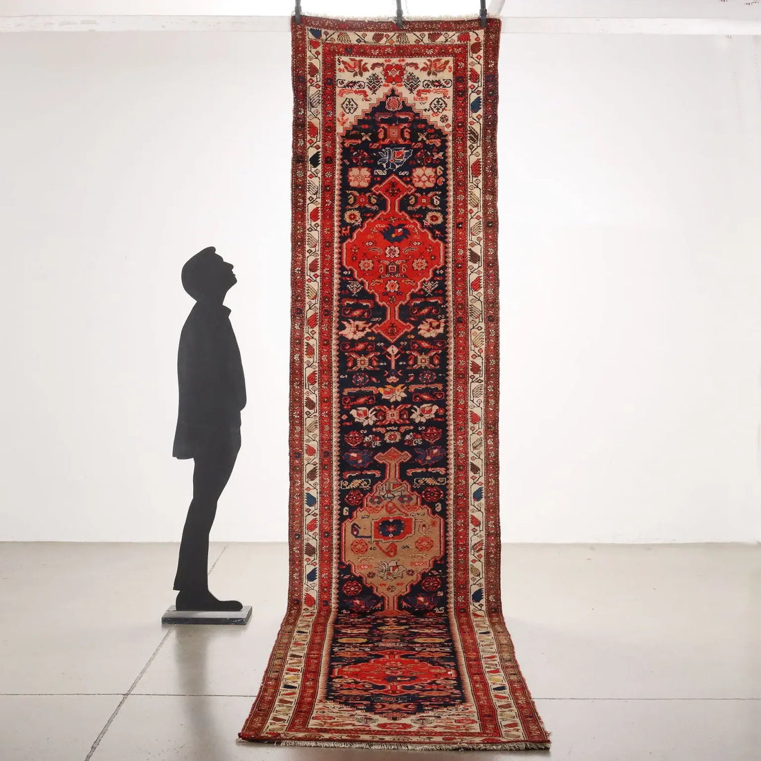 Antique Asian Carpet Cotton Wool Heavy Knot 201 x 39 In - 201 x 39 In | Antiques | Carpets