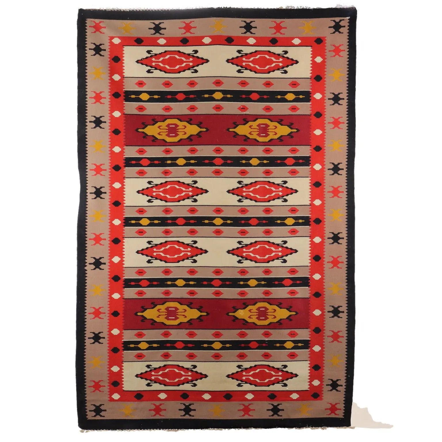 Antique Asian Carpet Cotton Wool Thin Knot Turkey 114 x 75 In - 114 x 75 In | Antiques | Carpets