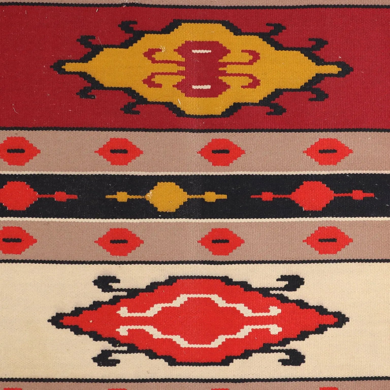 Antique Asian Carpet Cotton Wool Thin Knot Turkey 114 x 75 In - 114 x 75 In | Antiques | Carpets