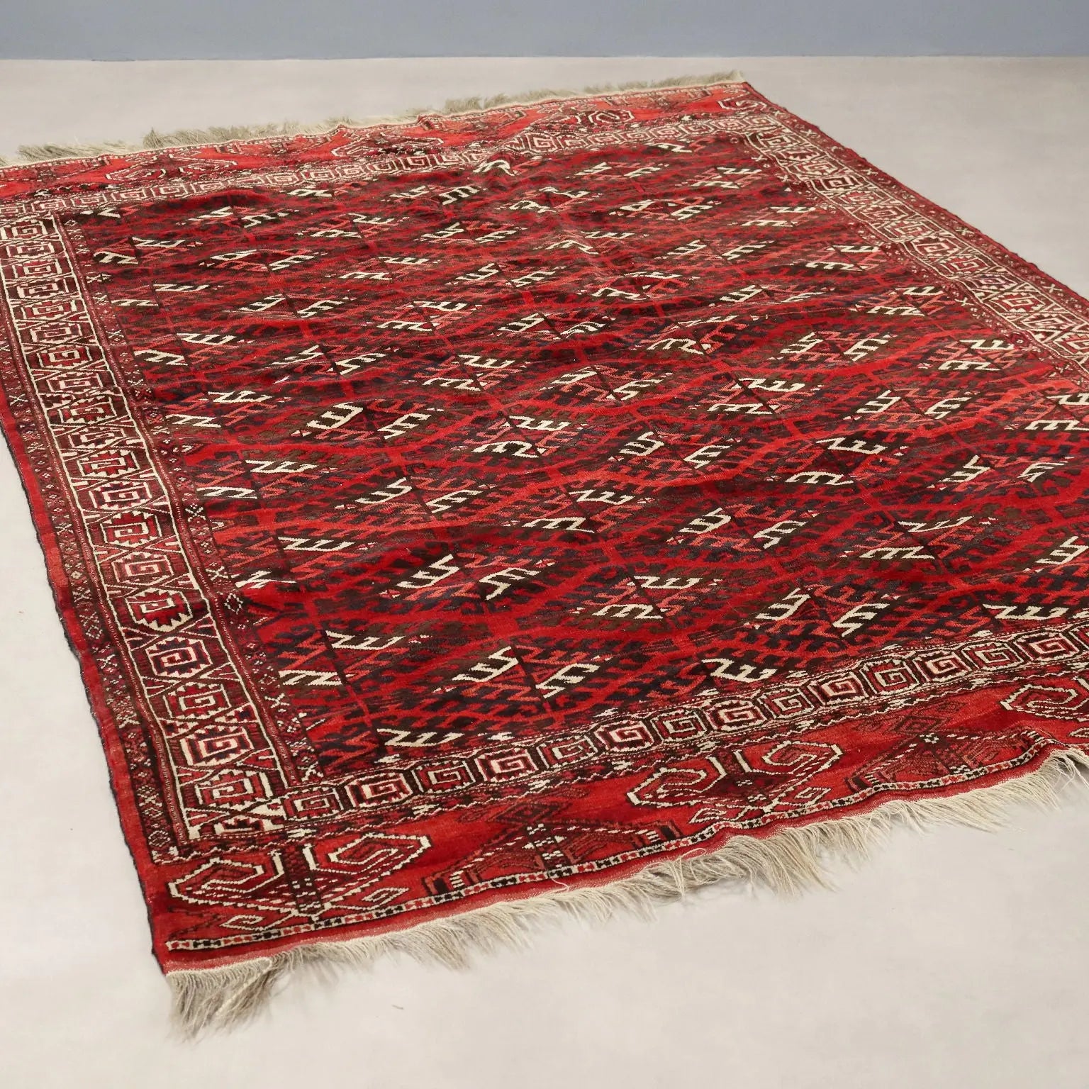 Antique Bukhara Carpet Wool Thin Knot Turkmenistan 102 x 71 In - 102 x 71 In | Antiques | Carpets