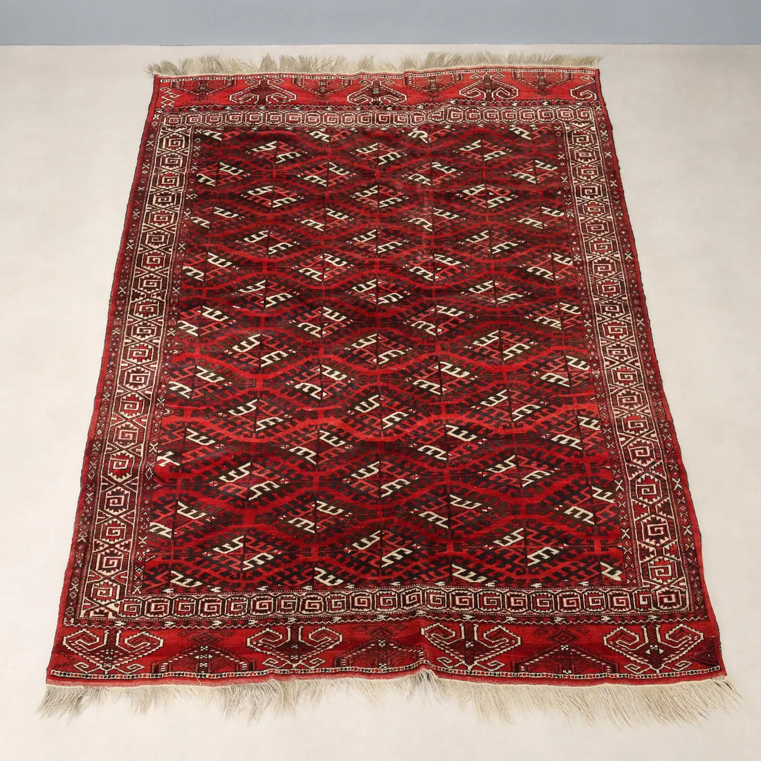 Antique Bukhara Carpet Wool Thin Knot Turkmenistan 102 x 71 In - 102 x 71 In | Antiques | Carpets
