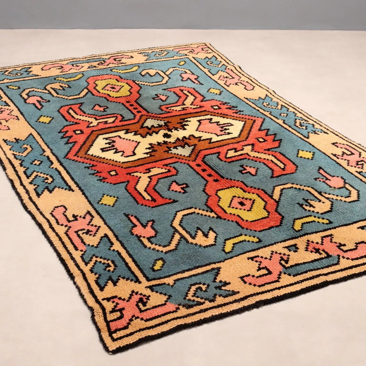 Vintage Cotton and Wool Rug 210 x 130 cm
