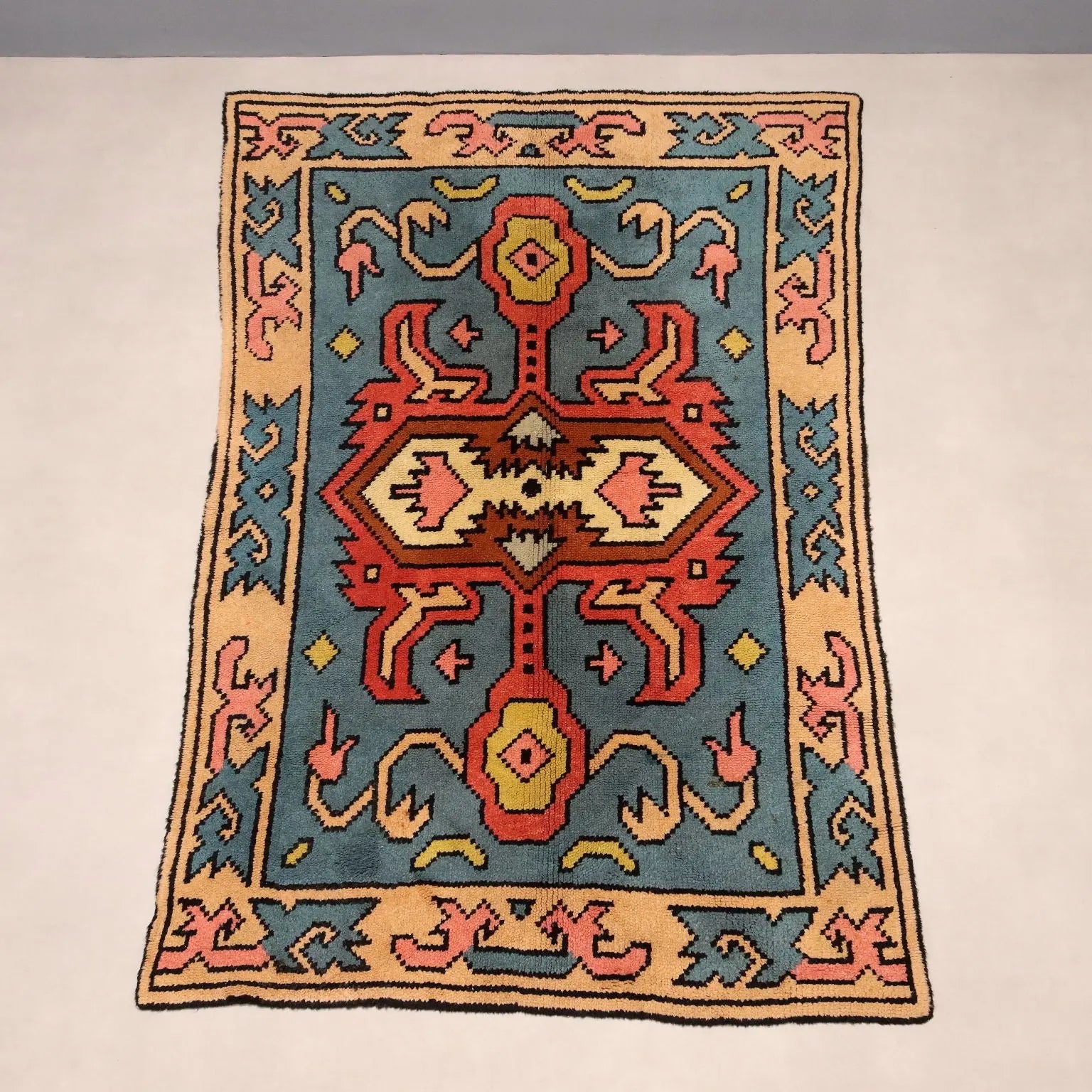 Vintage Cotton and Wool Rug 210 x 130 cm
