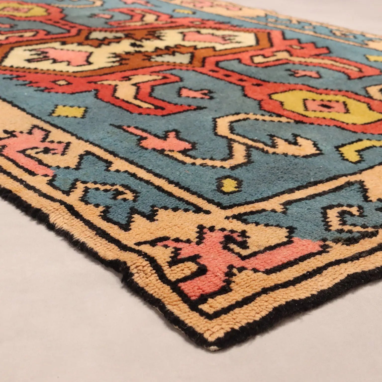 Vintage Cotton and Wool Rug 210 x 130 cm