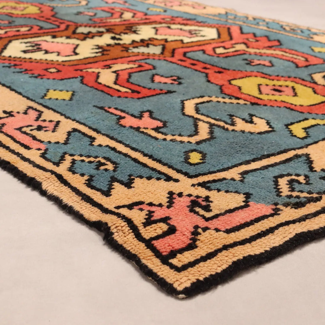 Vintage Cotton and Wool Rug 210 x 130 cm