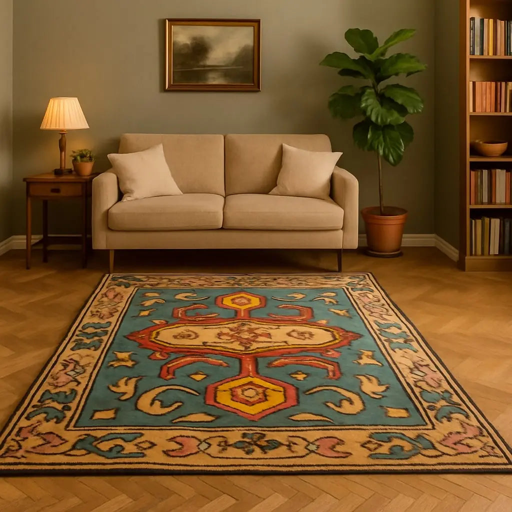 Vintage Cotton and Wool Rug 210 x 130 cm