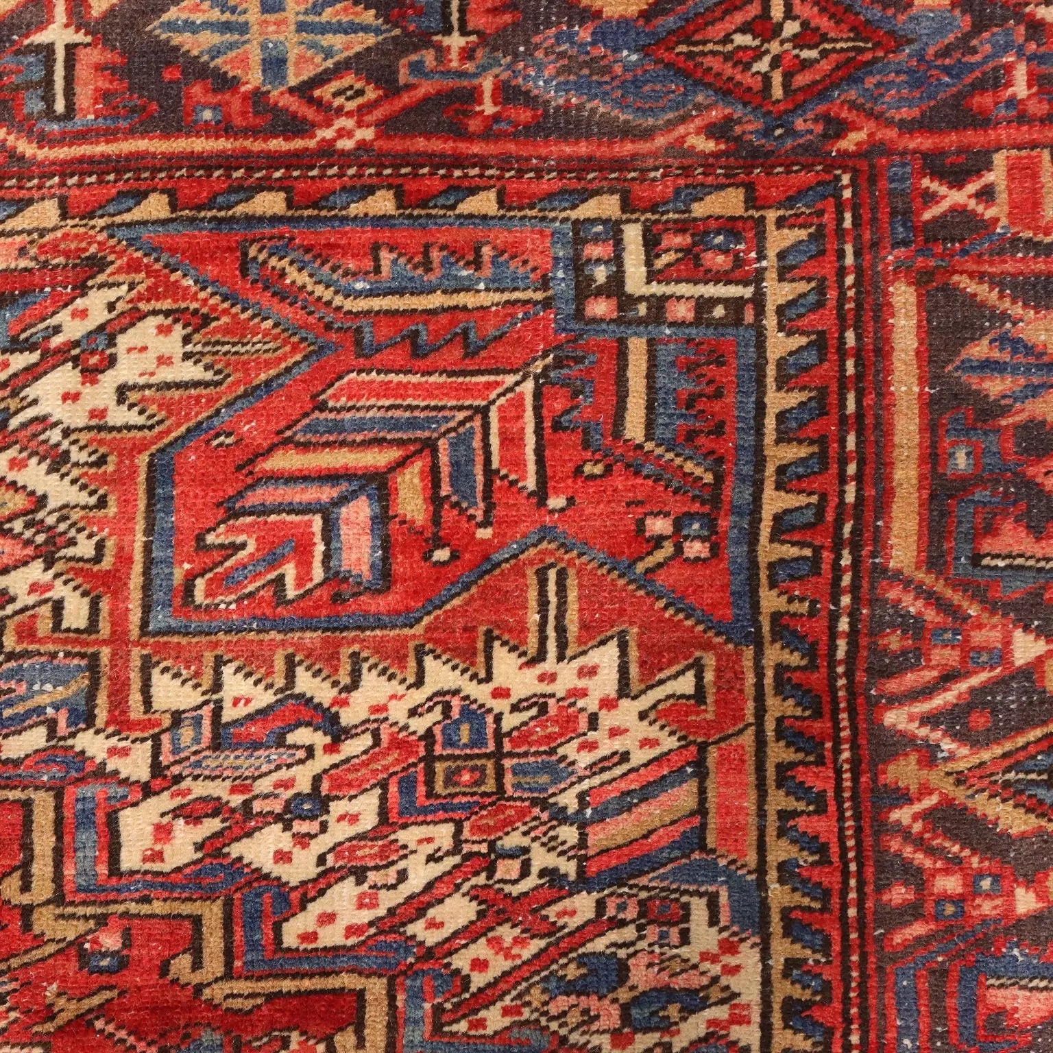 Antique Asian Carpet Cotton Hand Knotted 106 x 87 In - 106 x 87 In | Antiques | Carpets
