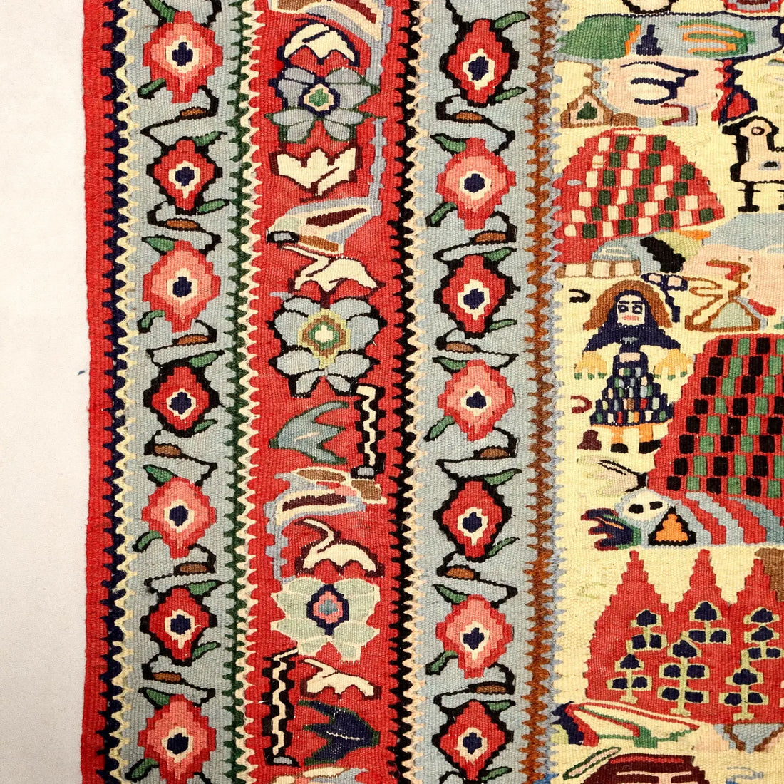Antique Asian Carpet Cotton Wool Extra Thin Knot 114 x 75 In - 114 x 75 In | Antiques | Carpets