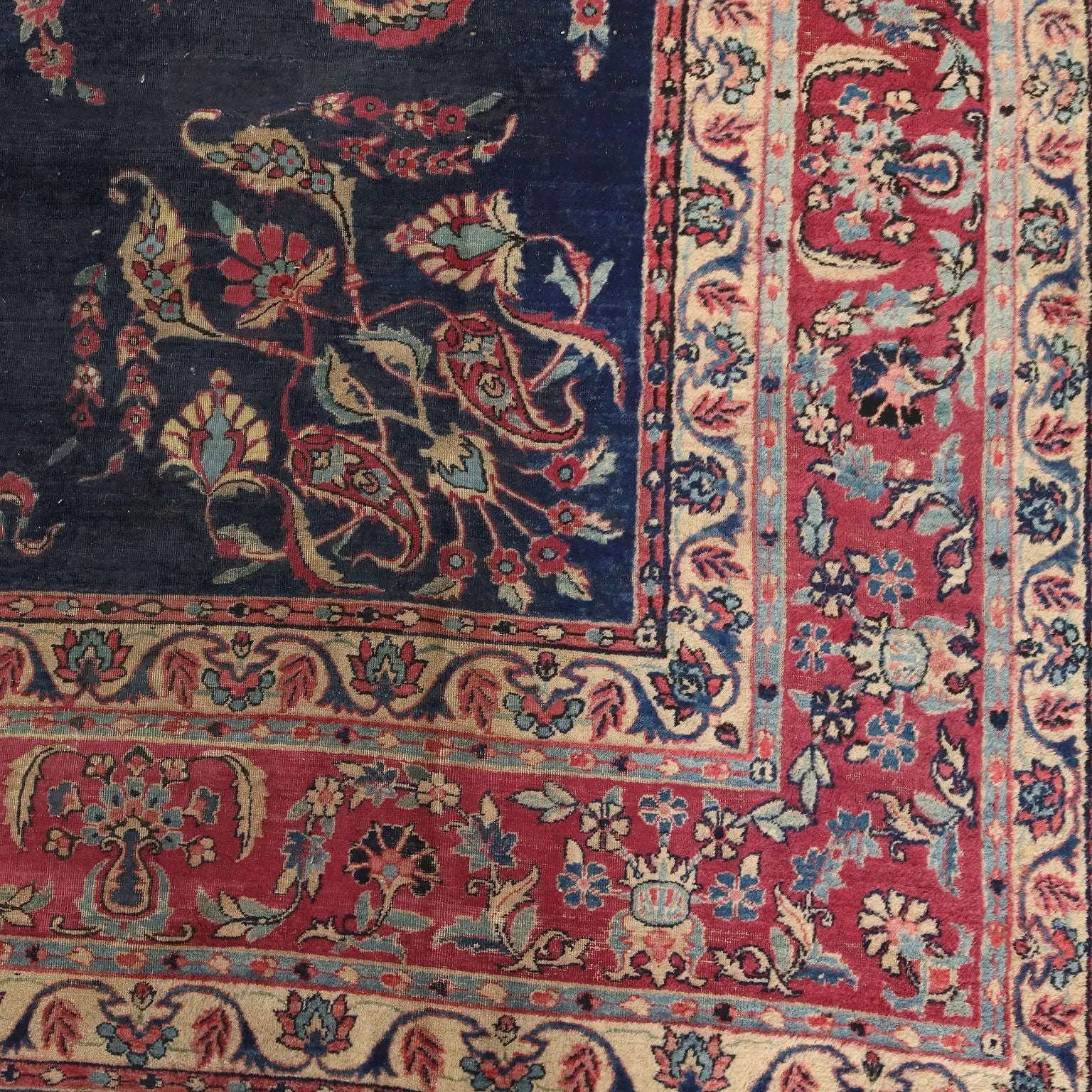 Antique Carpet Keshan Manchester Cotton Extra-Thin Knot 140 x 101 In - 140 x 101 In | Antiques | Carpets