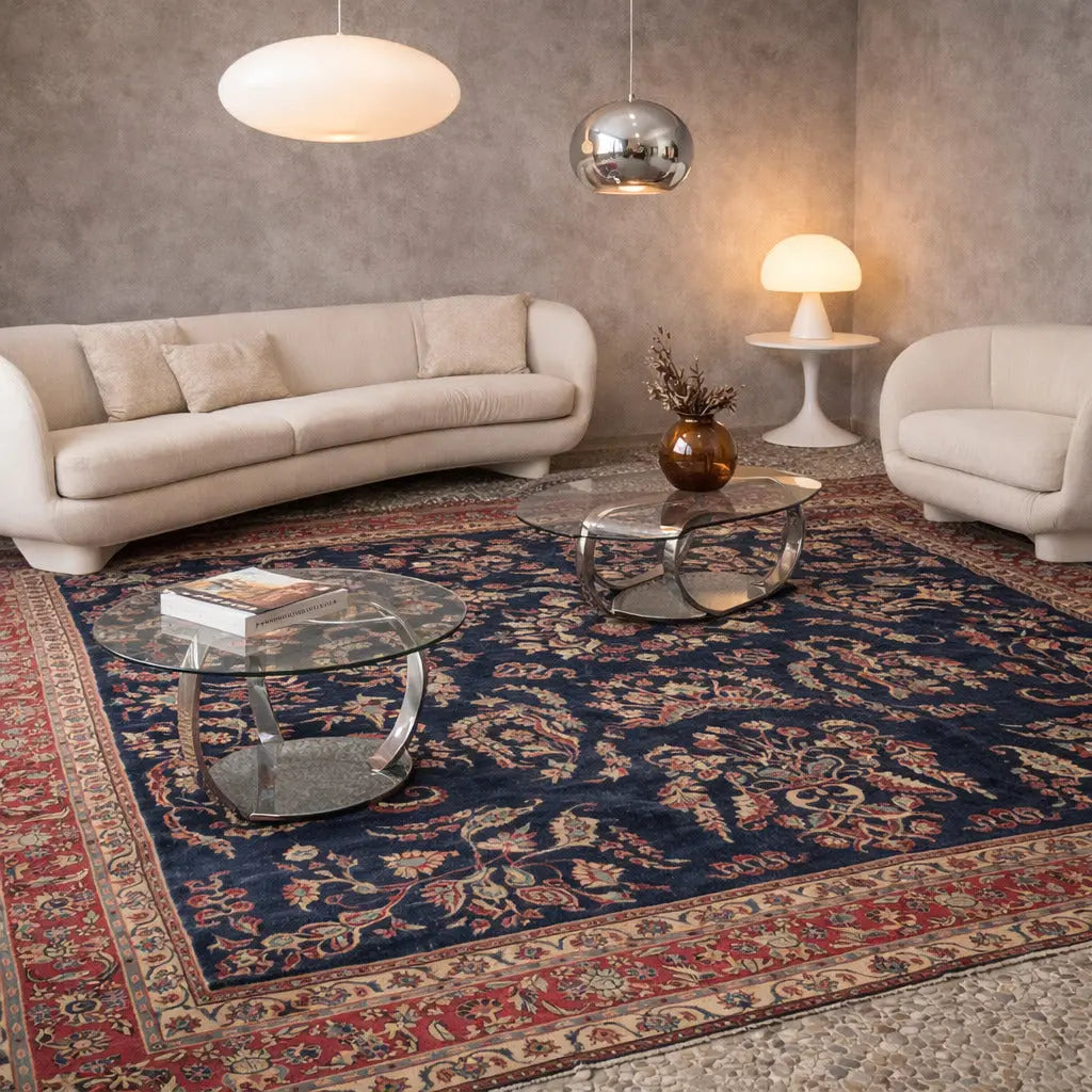 Antique Carpet Keshan Manchester Cotton Extra-Thin Knot 140 x 101 In - 140 x 101 In | Antiques | Carpets