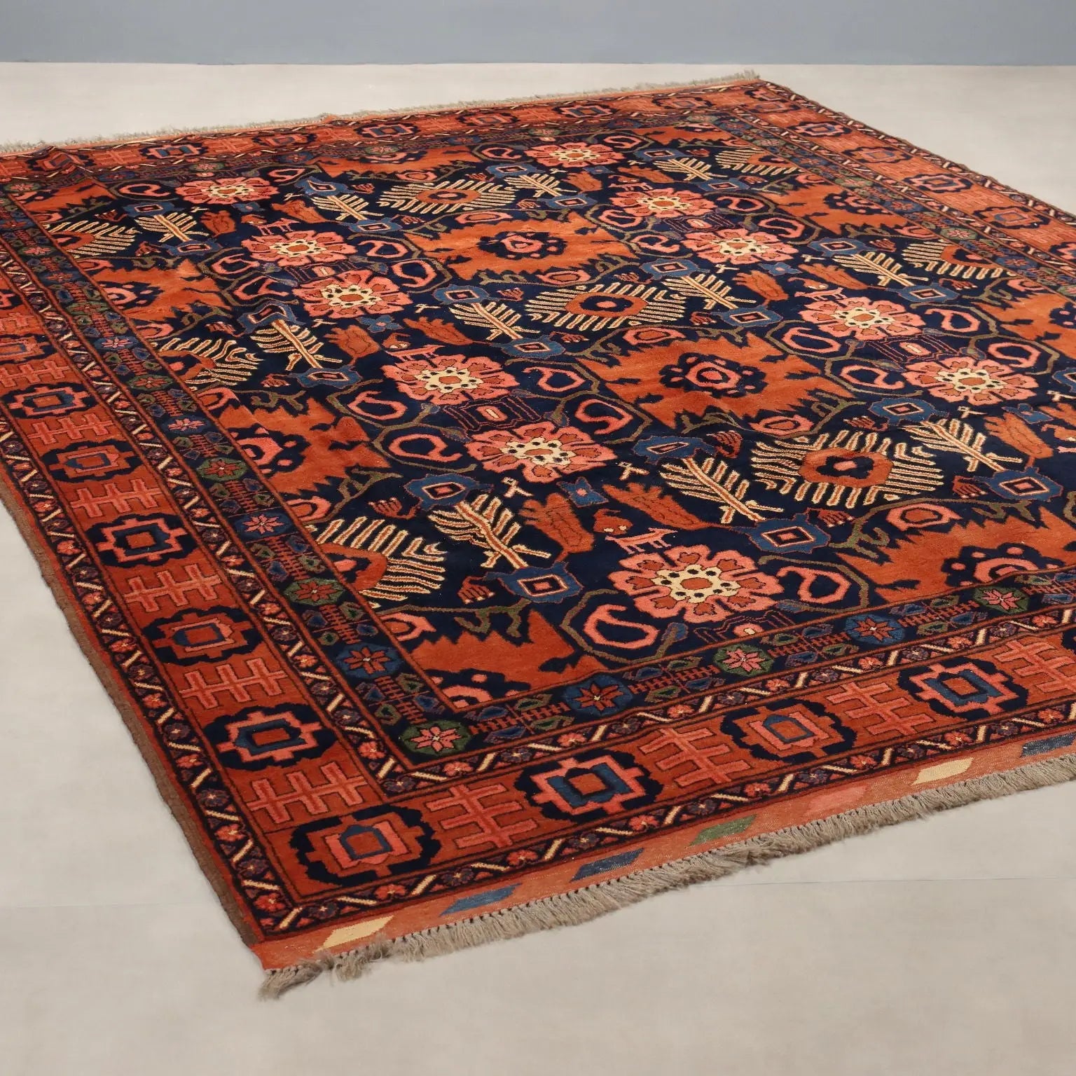 Antique Peshawar Carpet Wool Heavy Knot Handmade 126 x 98 In