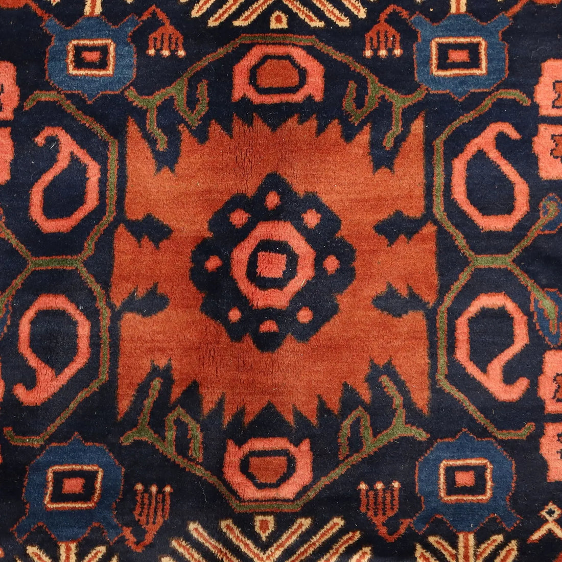 Antique Peshawar Carpet Wool Heavy Knot Handmade 126 x 98 In